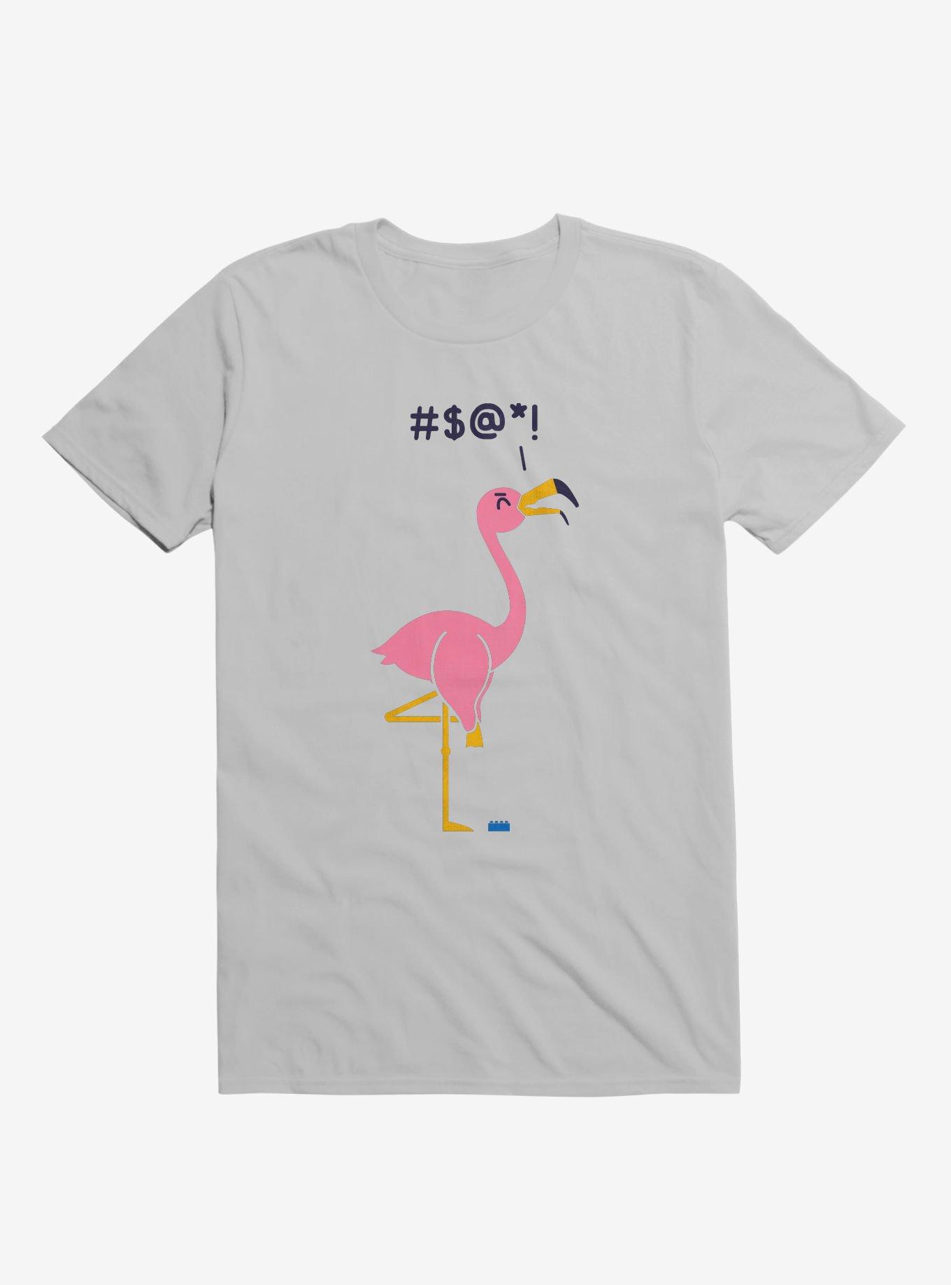 Ouch! Flamingo Ice Grey T-Shirt, ICE GREY, hi-res