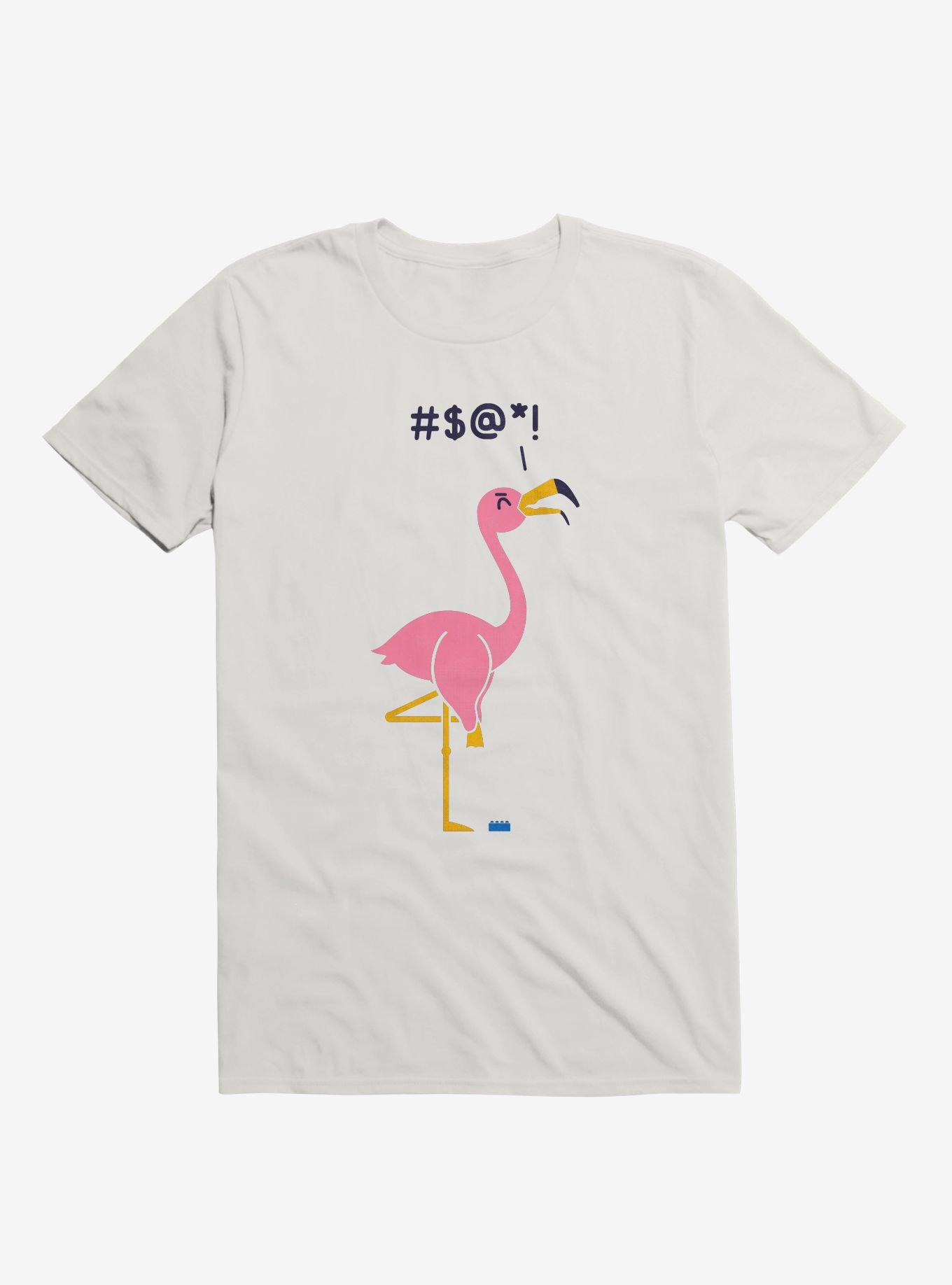 Ouch! Flamingo White T-Shirt, WHITE, hi-res