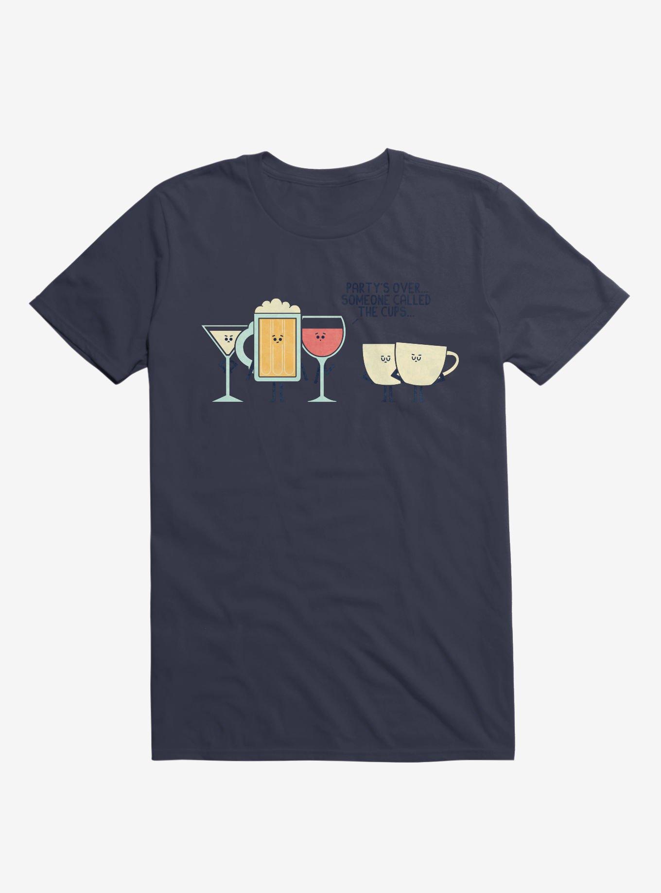 Party's Over Someone Called The Cups Navy Blue T-Shirt, NAVY, hi-res