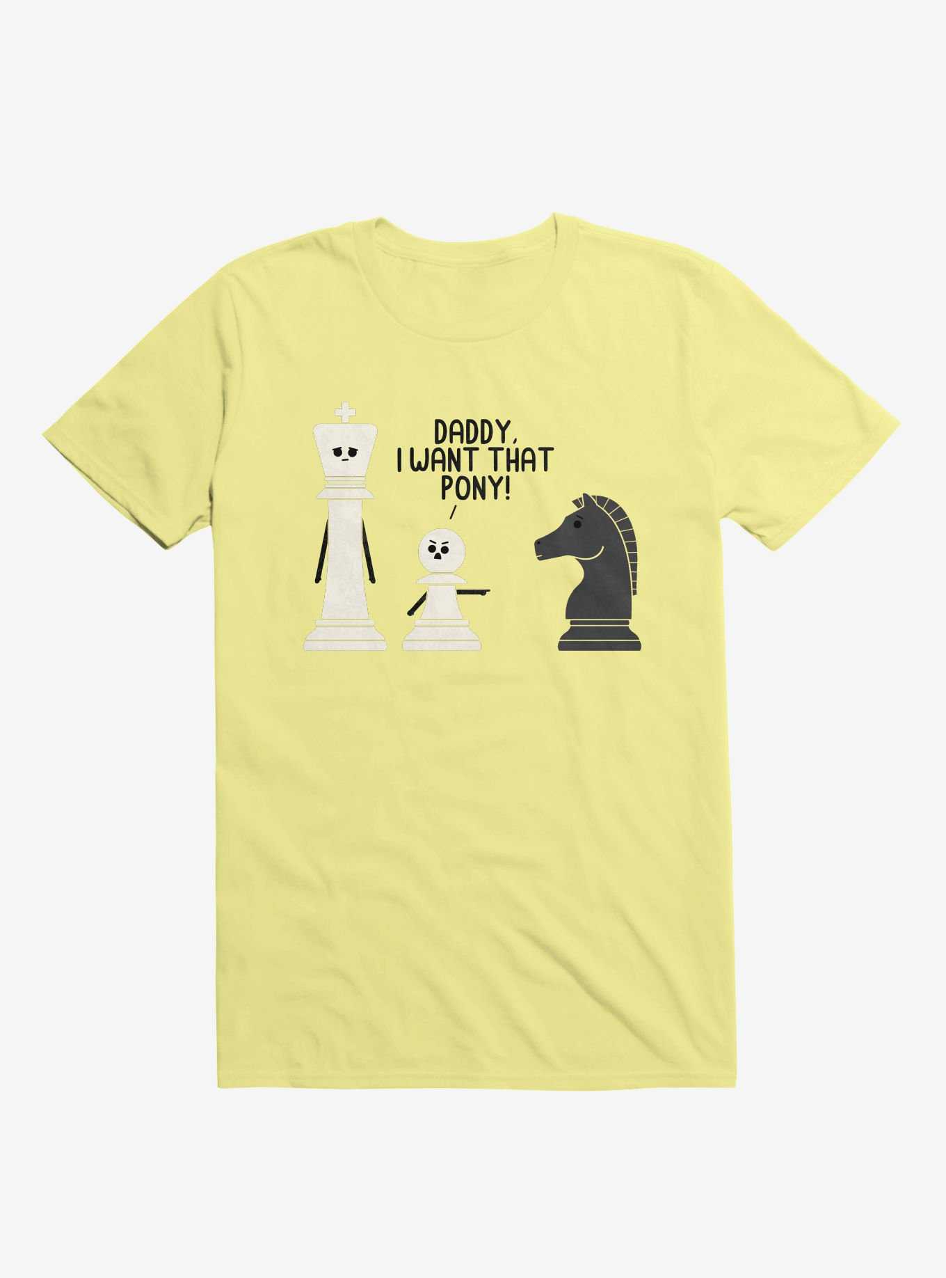 Daddy, I Want That Pony! Chess Pieces Corn Silk Yellow T-Shirt, , hi-res