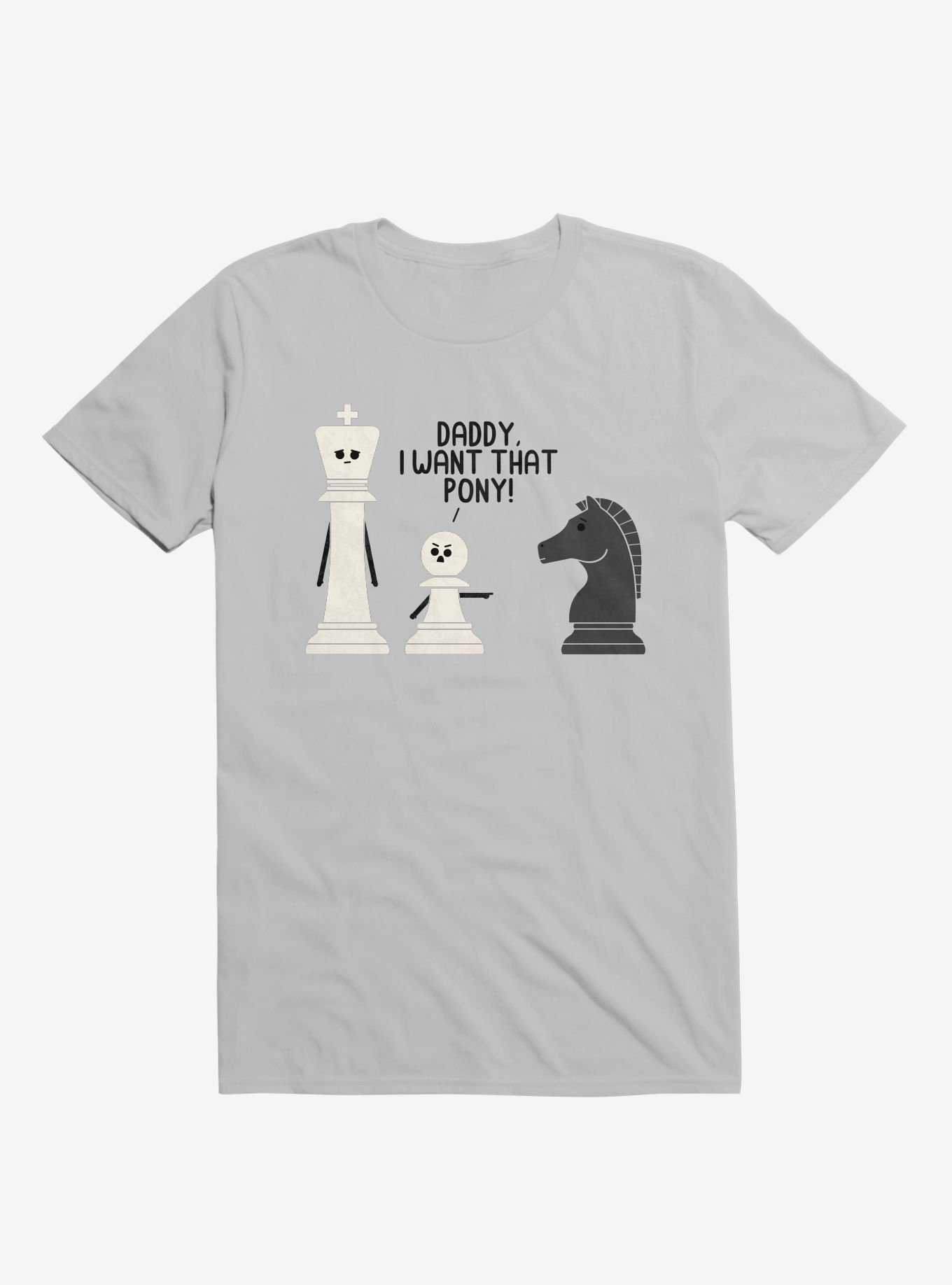 Daddy, I Want That Pony! Chess Pieces Ice Grey T-Shirt, , hi-res