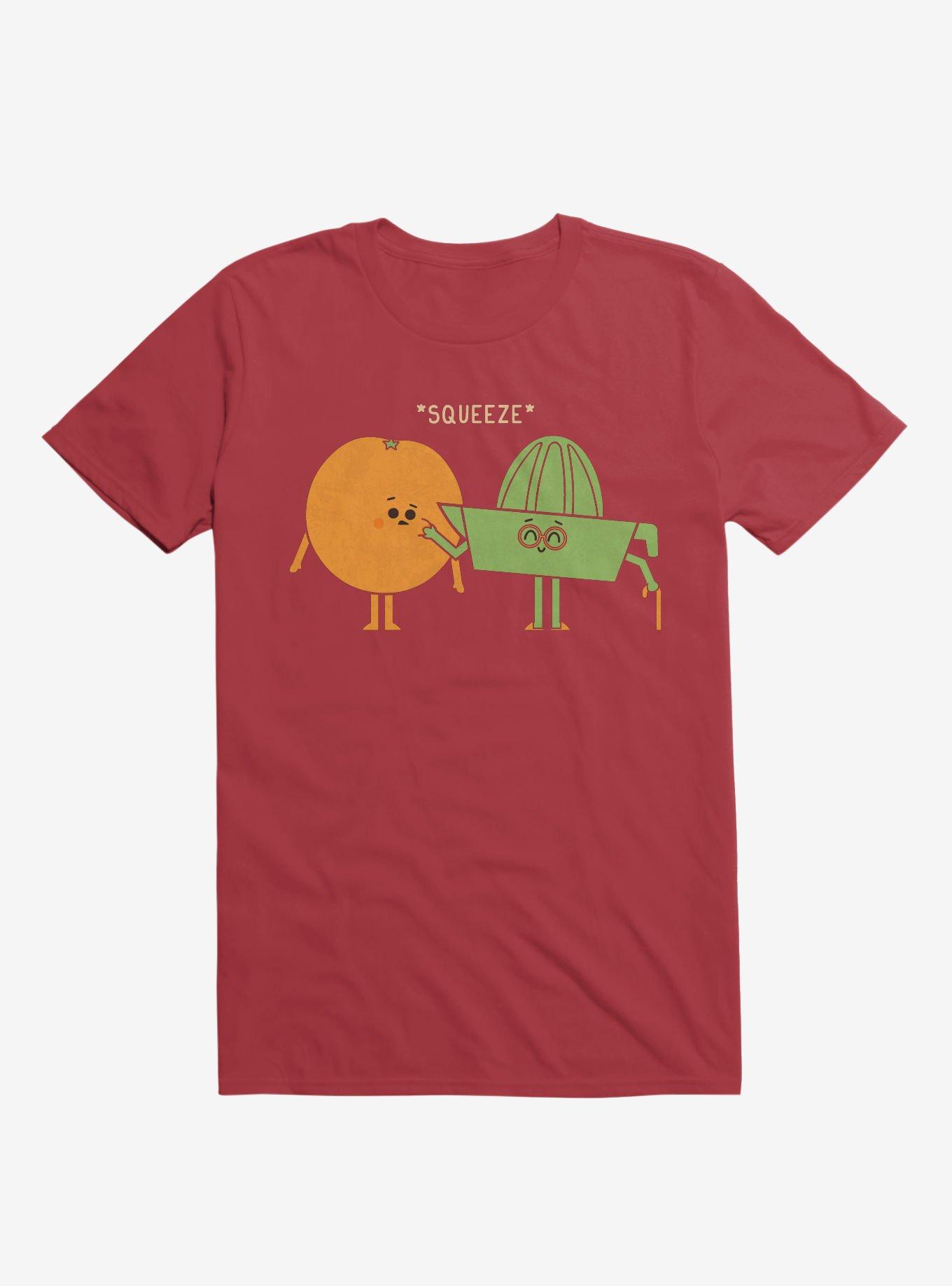 Squeeze Juicer Squeezing Orange Red T-Shirt