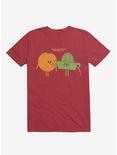 Squeeze Juicer Squeezing Orange Red T-Shirt, RED, hi-res
