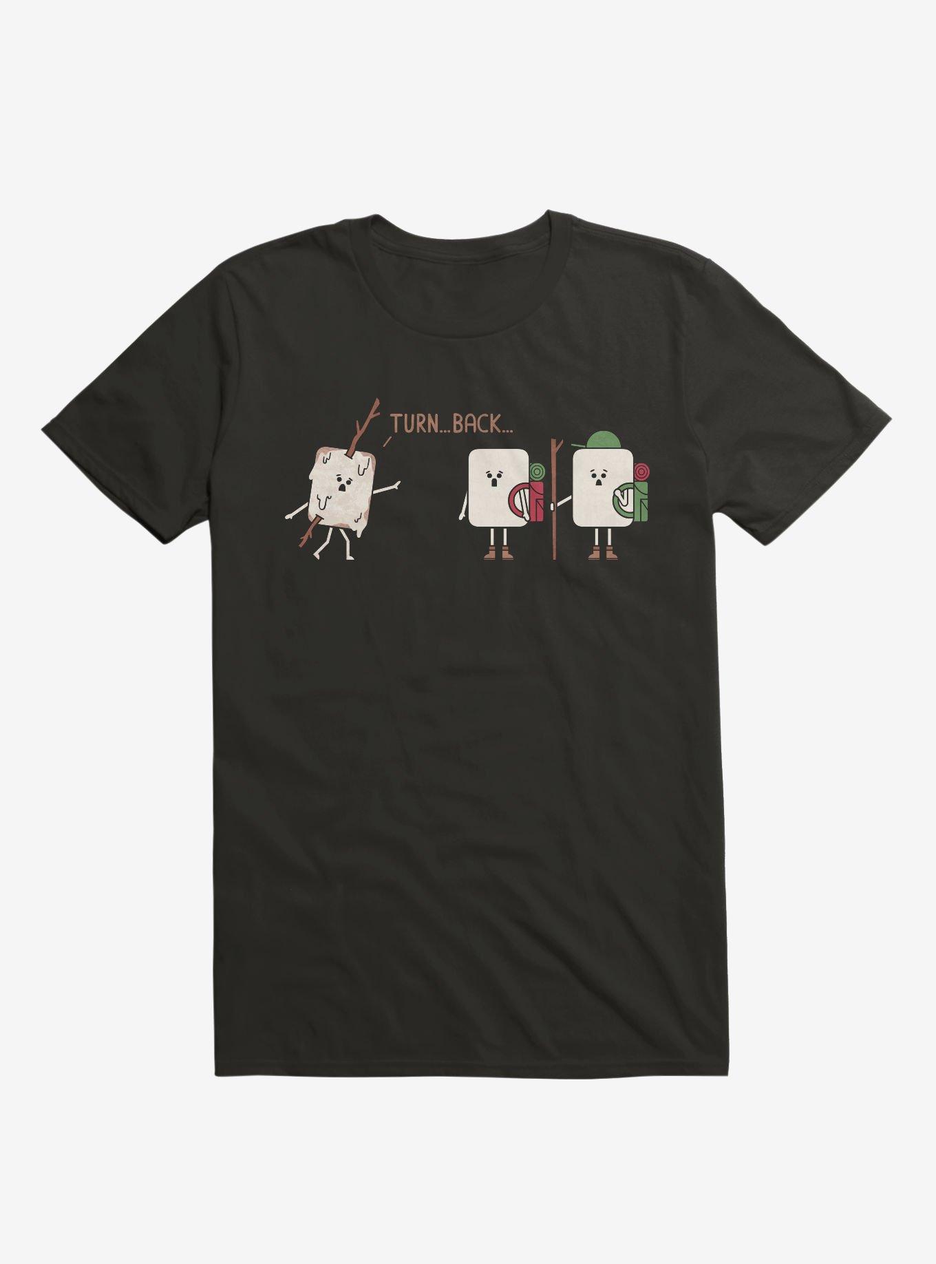 Turn Back Marshmallow Warning Black T-Shirt, BLACK, hi-res
