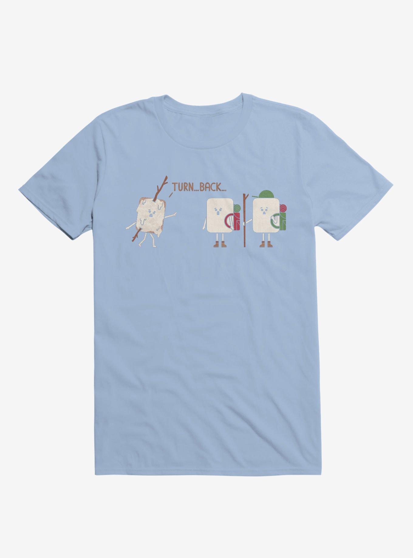 Turn Back Marshmallow Warning Light Blue T-Shirt, LIGHT BLUE, hi-res