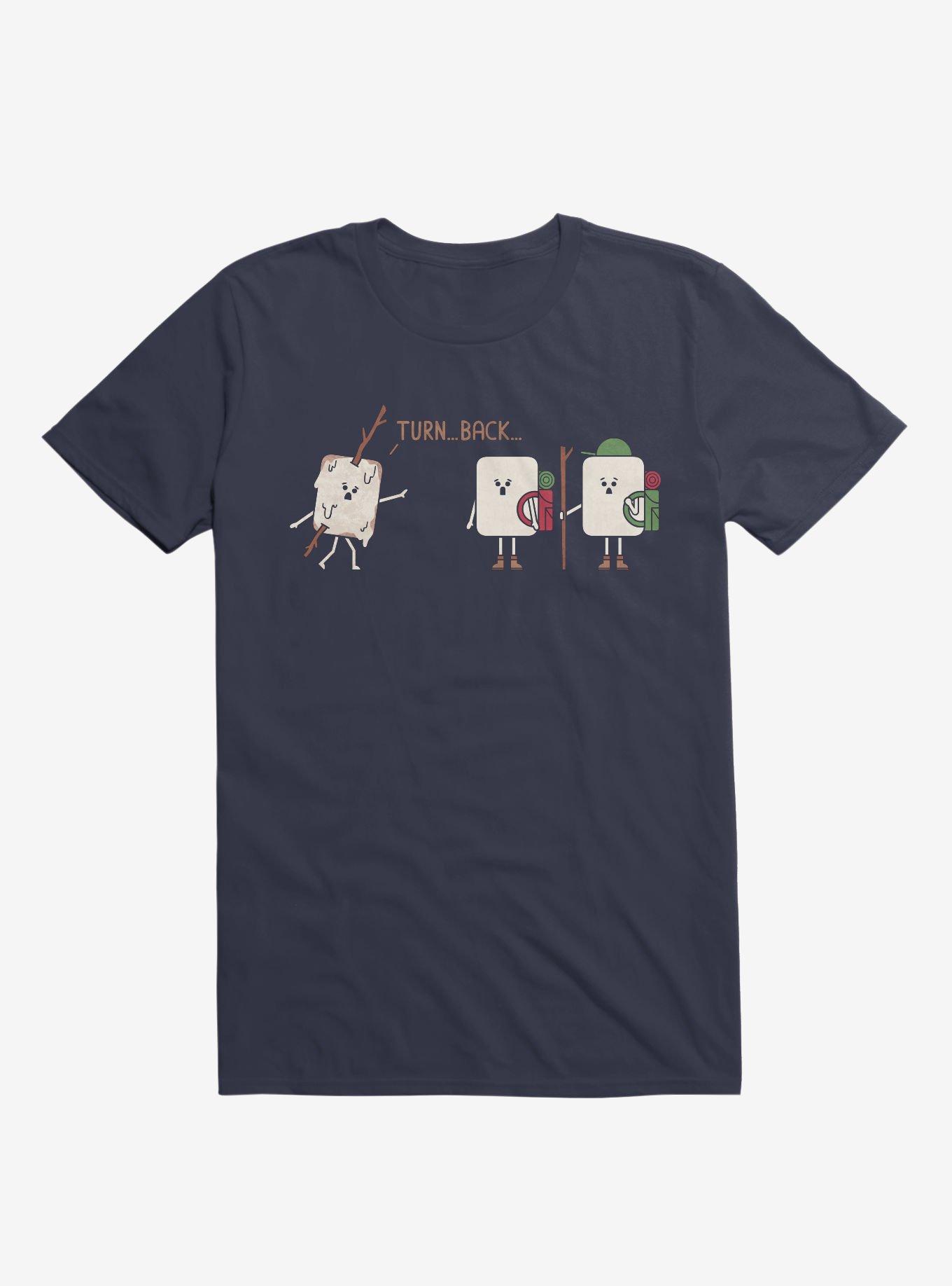 Turn Back Marshmallow Warning Navy Blue T-Shirt, NAVY, hi-res