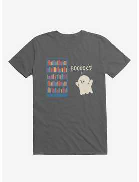 Booooks! Ghost Book Library Lover Charcoal Grey T-Shirt, , hi-res