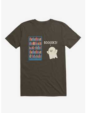 Booooks! Ghost Book Library Lover Brown T-Shirt, , hi-res