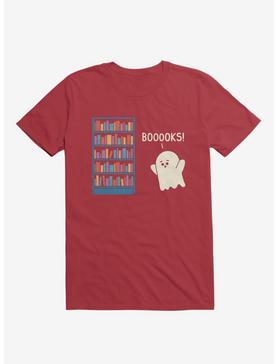 Booooks! Ghost Book Library Lover Red T-Shirt, , hi-res