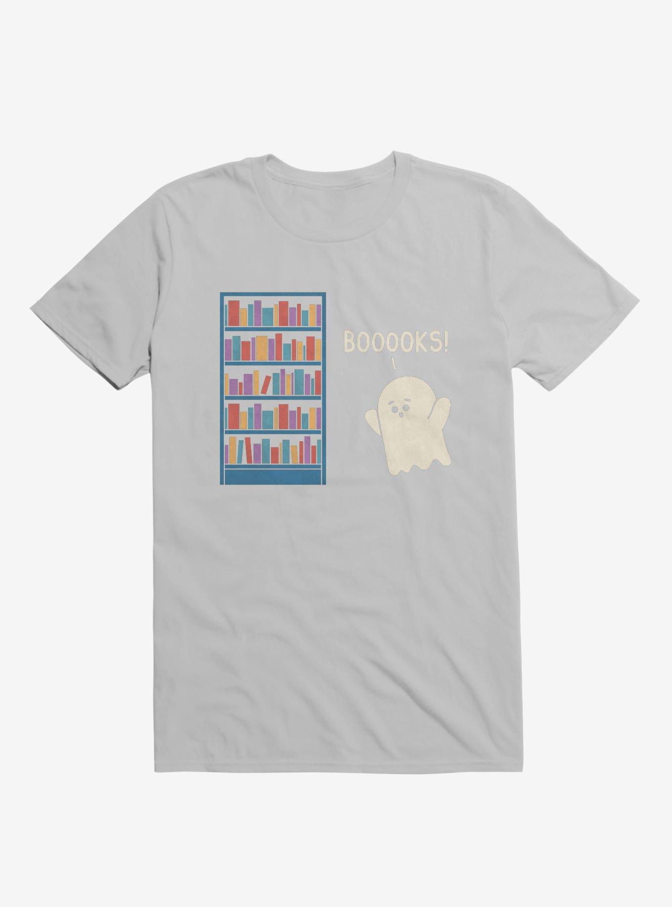 Booooks! Ghost Book Library Lover Ice Grey T-Shirt