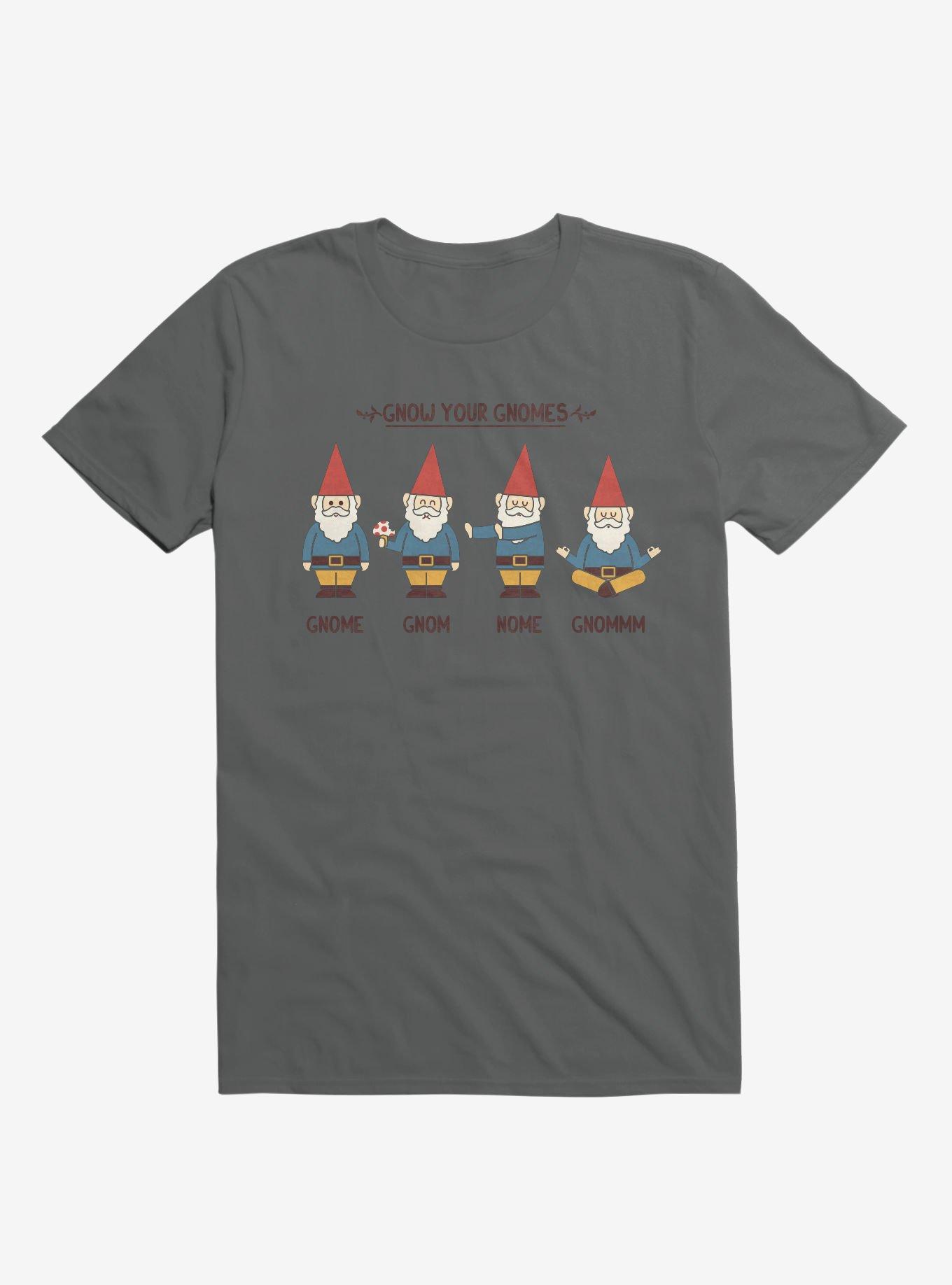Gnow Your Gnomes Charcoal Grey T-Shirt, CHARCOAL, hi-res