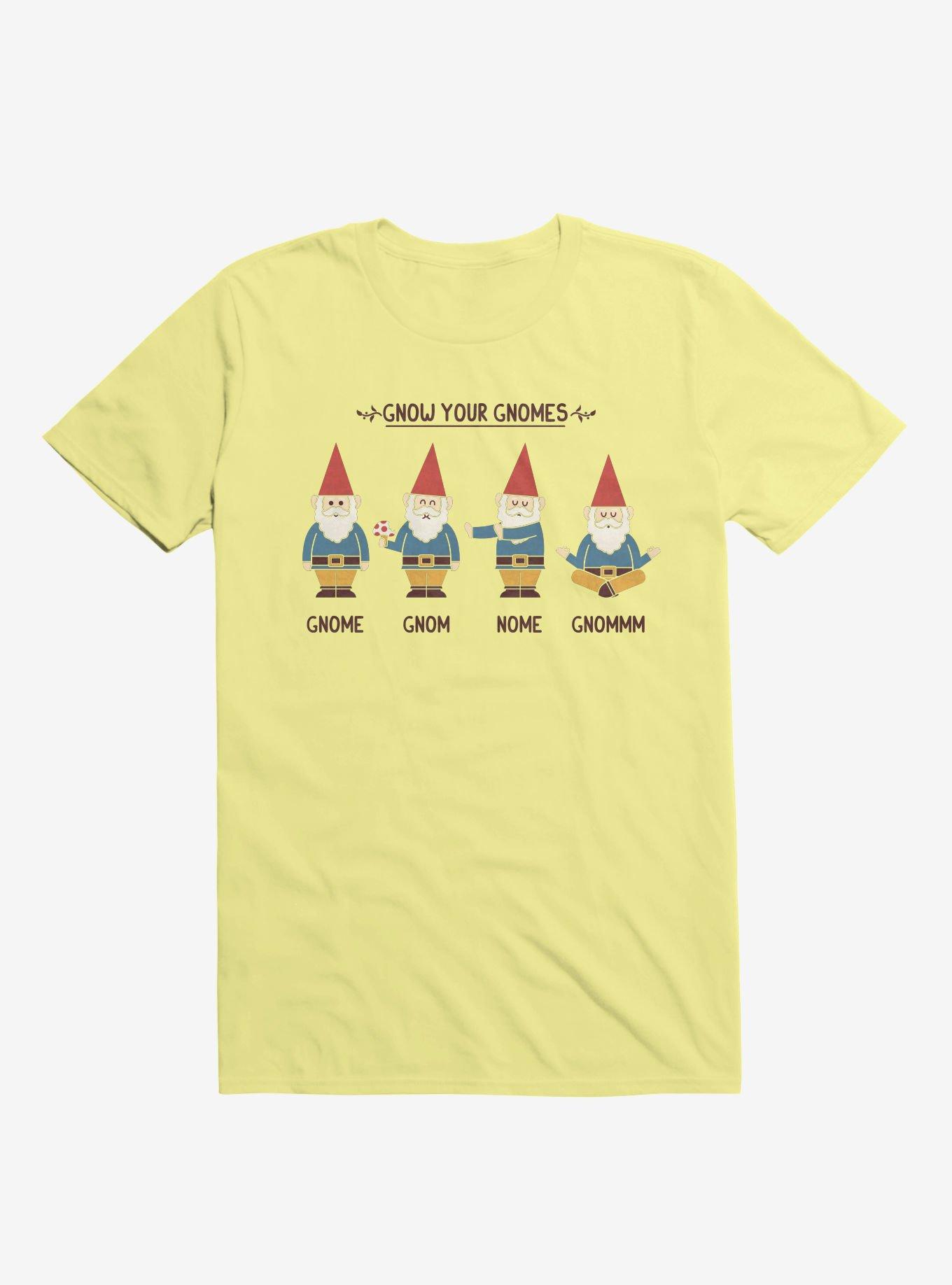 THRDLESS Gnow Your Gnomes Corn Silk Yellow T-Shirt