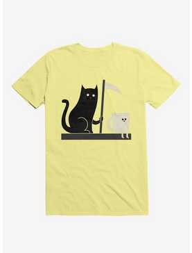 Impending Doom Cat Vs. Cup Corn Silk Yellow T-Shirt, , hi-res