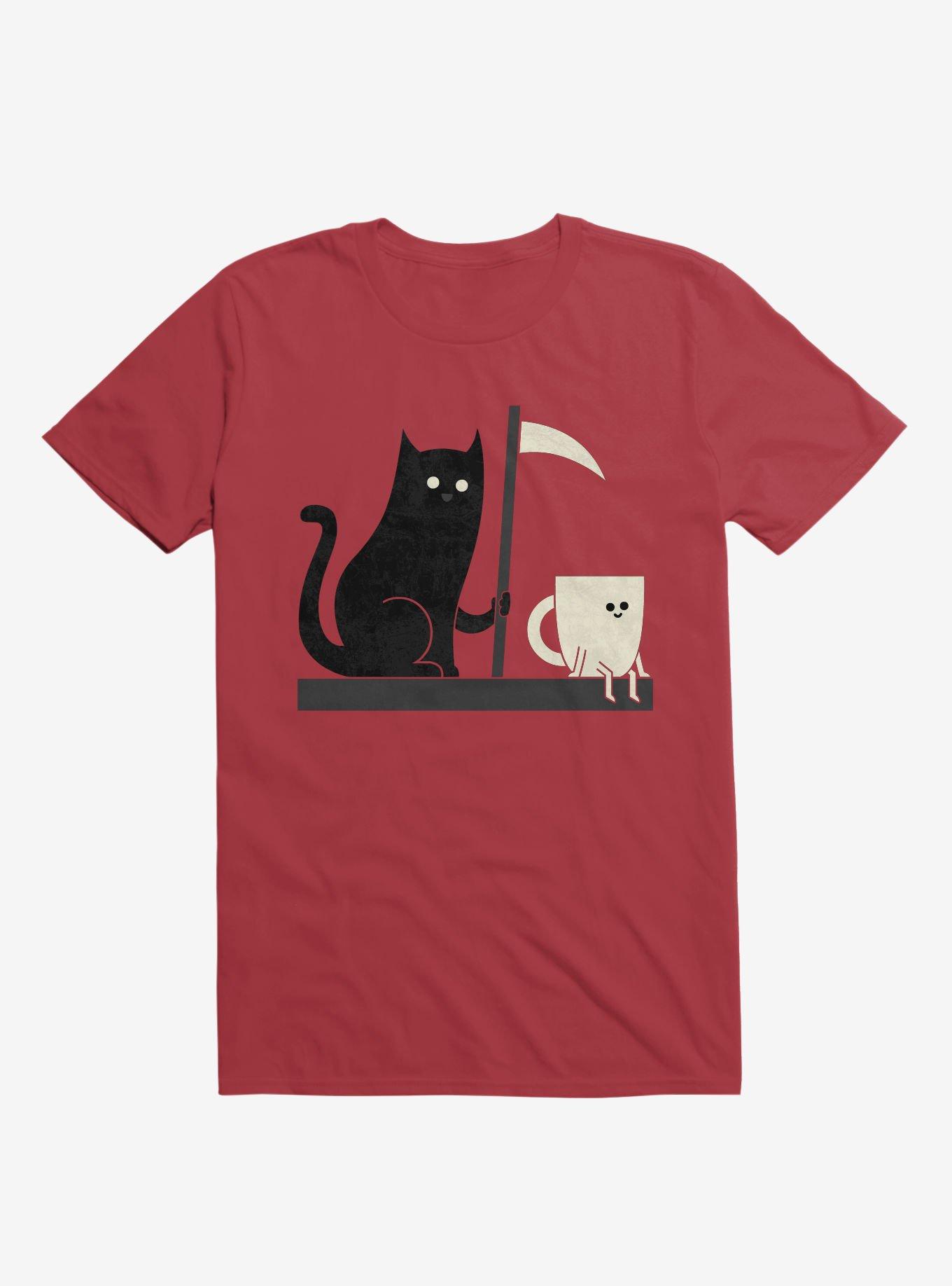 Impending Doom Cat Vs. Cup Red T-Shirt