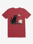 Impending Doom Cat Vs. Cup Red T-Shirt, RED, hi-res