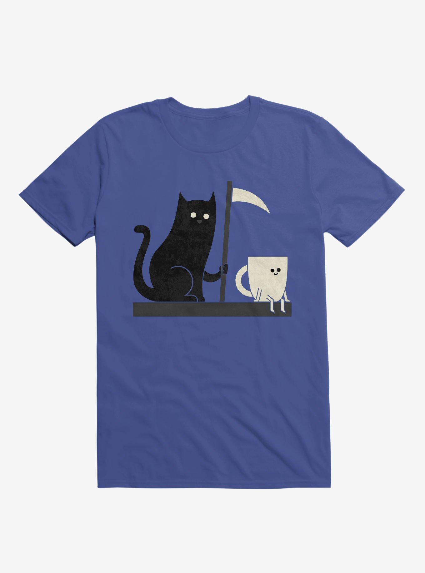 Impending Doom Cat Vs. Cup Royal Blue T-Shirt, ROYAL, hi-res