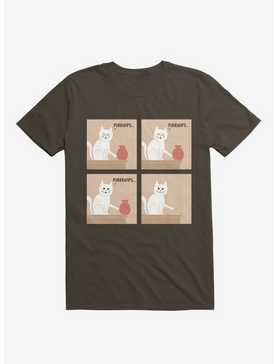 Purrhaps... Mischievous Cat Brown T-Shirt, , hi-res