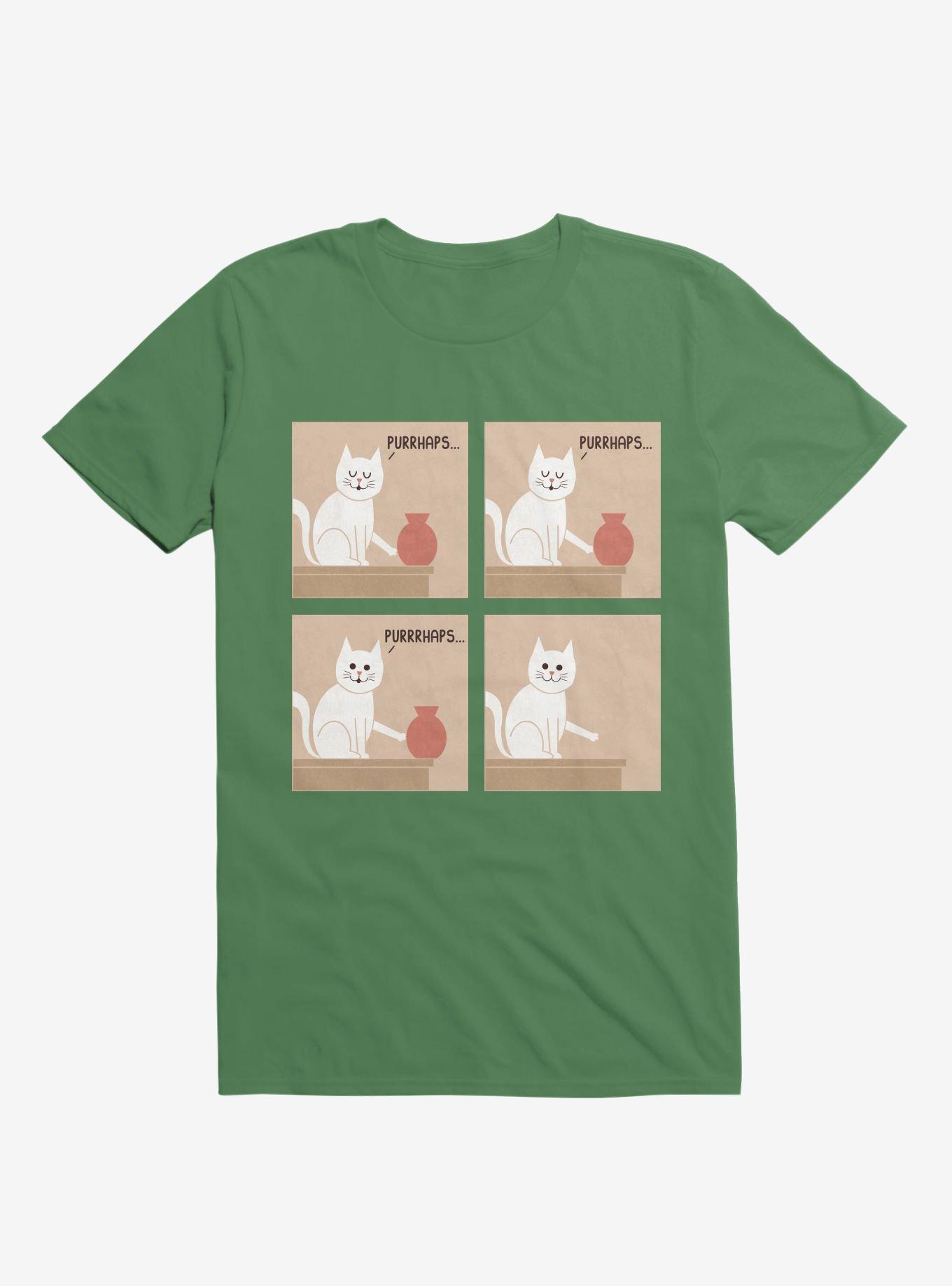 Purrhaps... Mischievous Cat Irish Green T-Shirt, IRISH GREEN, hi-res