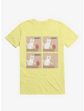Purrhaps... Mischievous Cat Corn Silk Yellow T-Shirt, , hi-res