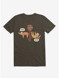 Sloths Slow Texters Club Brown T-Shirt, BROWN, hi-res
