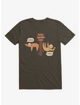 Sloths Slow Texters Club Brown T-Shirt, , hi-res