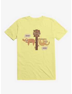 Sloths Slow Texters Club Corn Silk Yellow T-Shirt, , hi-res
