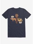 Sloths Slow Texters Club Navy Blue T-Shirt, NAVY, hi-res