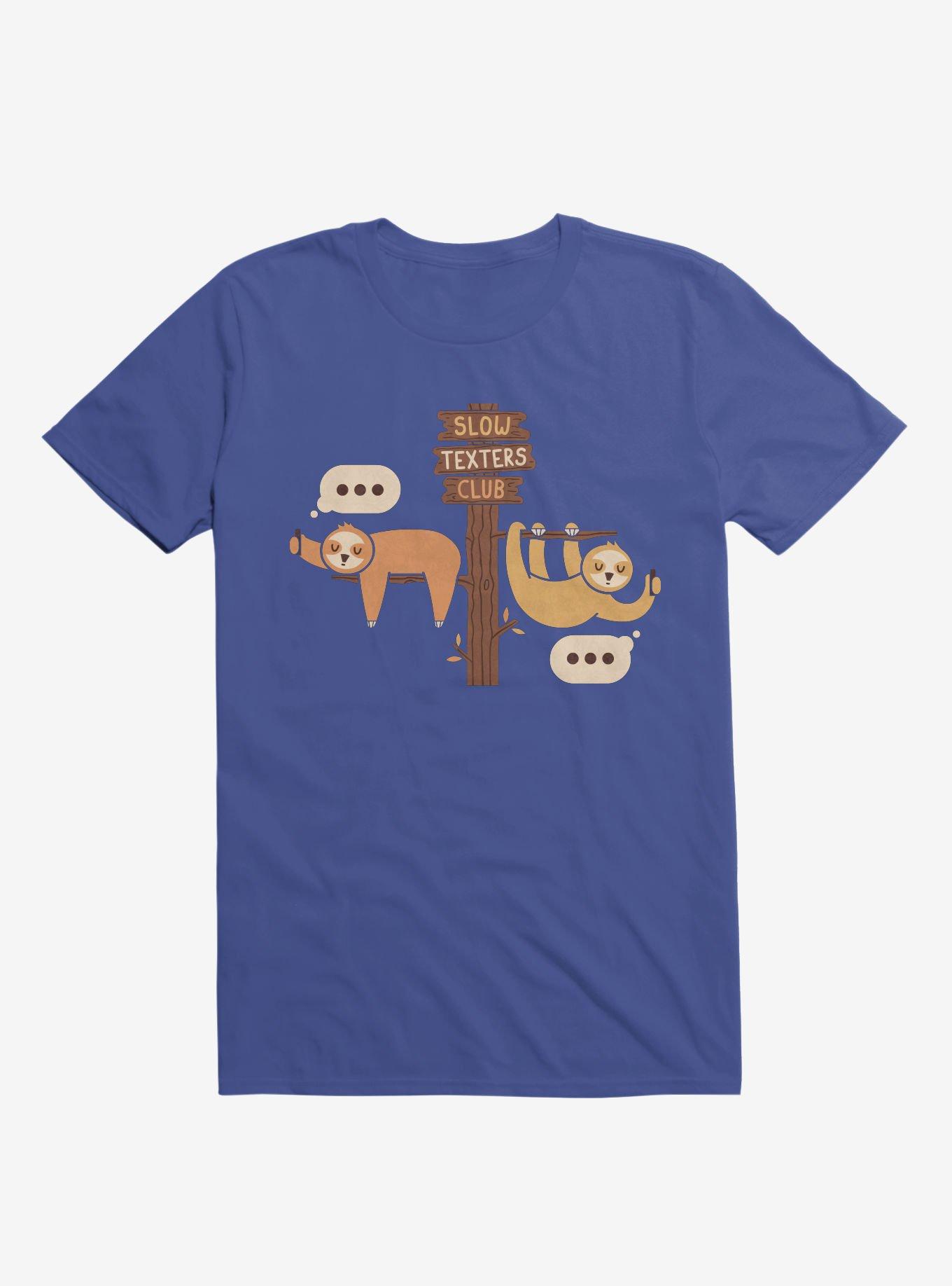 Sloths Slow Texters Club Royal Blue T-Shirt, ROYAL, hi-res