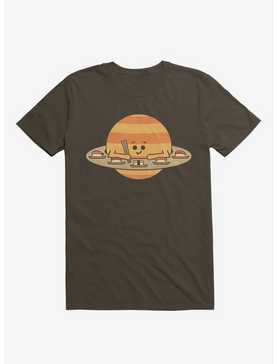 Saturn Eating Sushi Brown T-Shirt, , hi-res