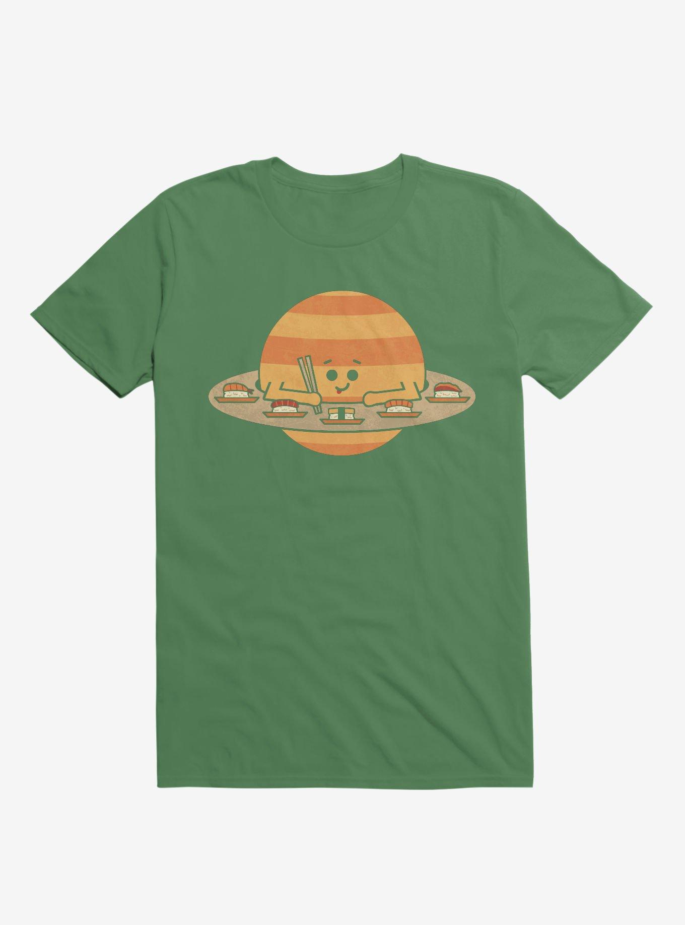 Saturn Eating Sushi Irish Green T-Shirt