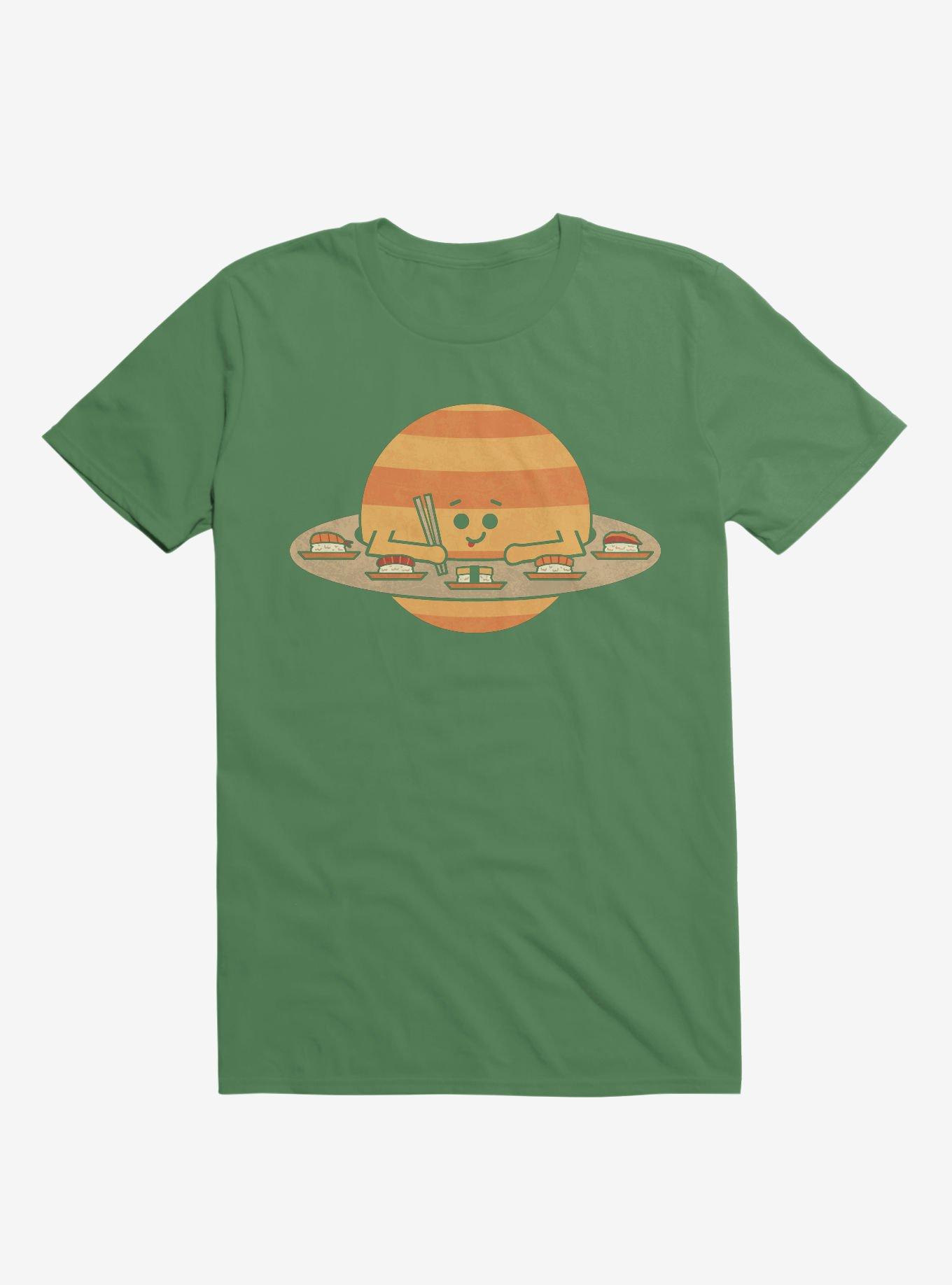 Saturn Eating Sushi Irish Green T-Shirt, , hi-res