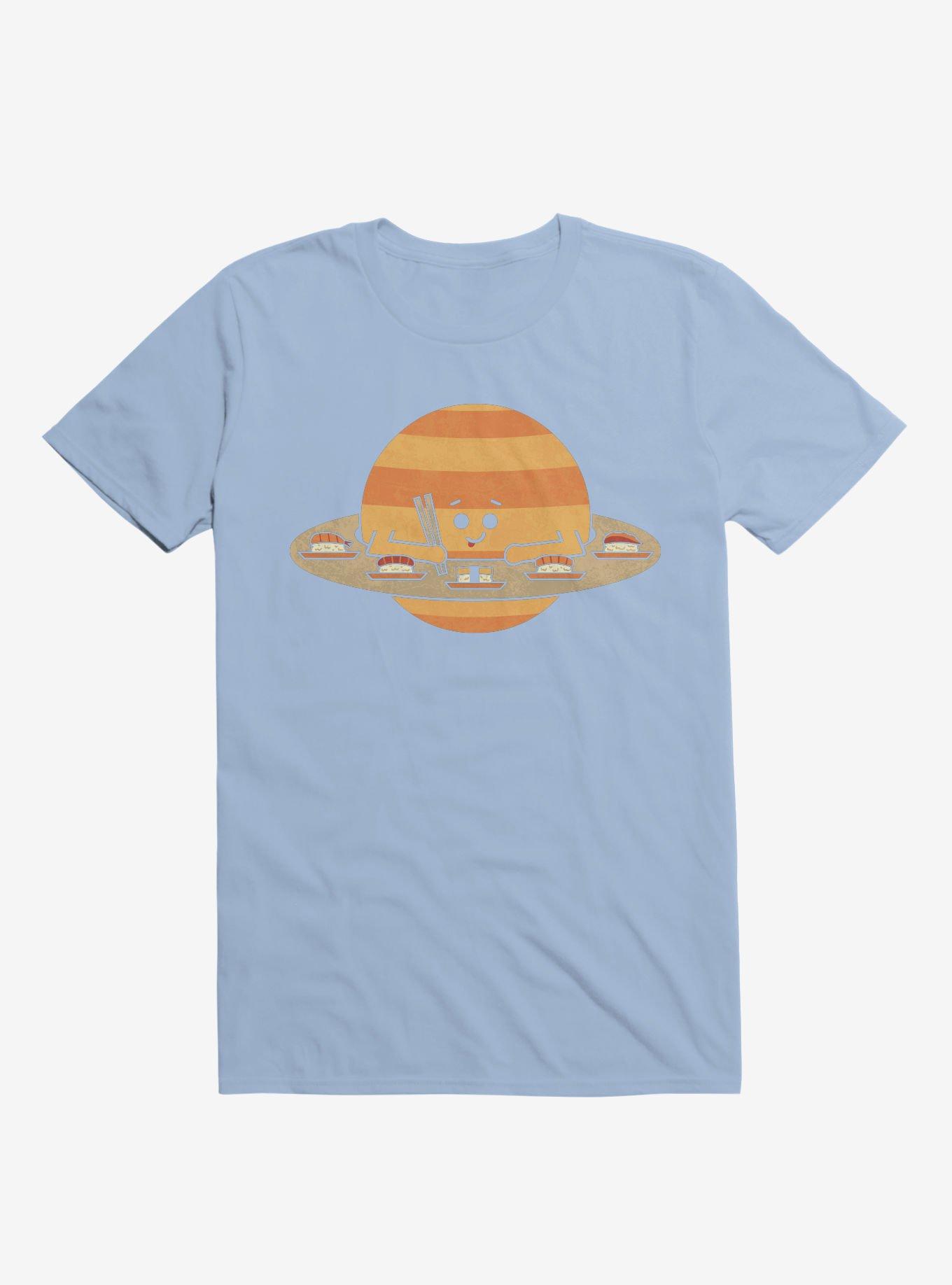 Saturn Eating Sushi Light Blue T-Shirt, LIGHT BLUE, hi-res
