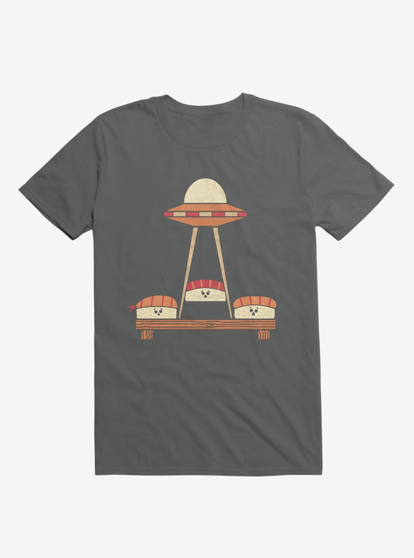 The Sushi Abduction Charcoal Grey T-Shirt, CHARCOAL, hi-res