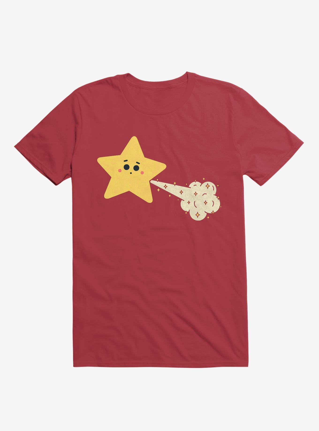 Sparkle Tooting Star Red T-Shirt, RED, hi-res