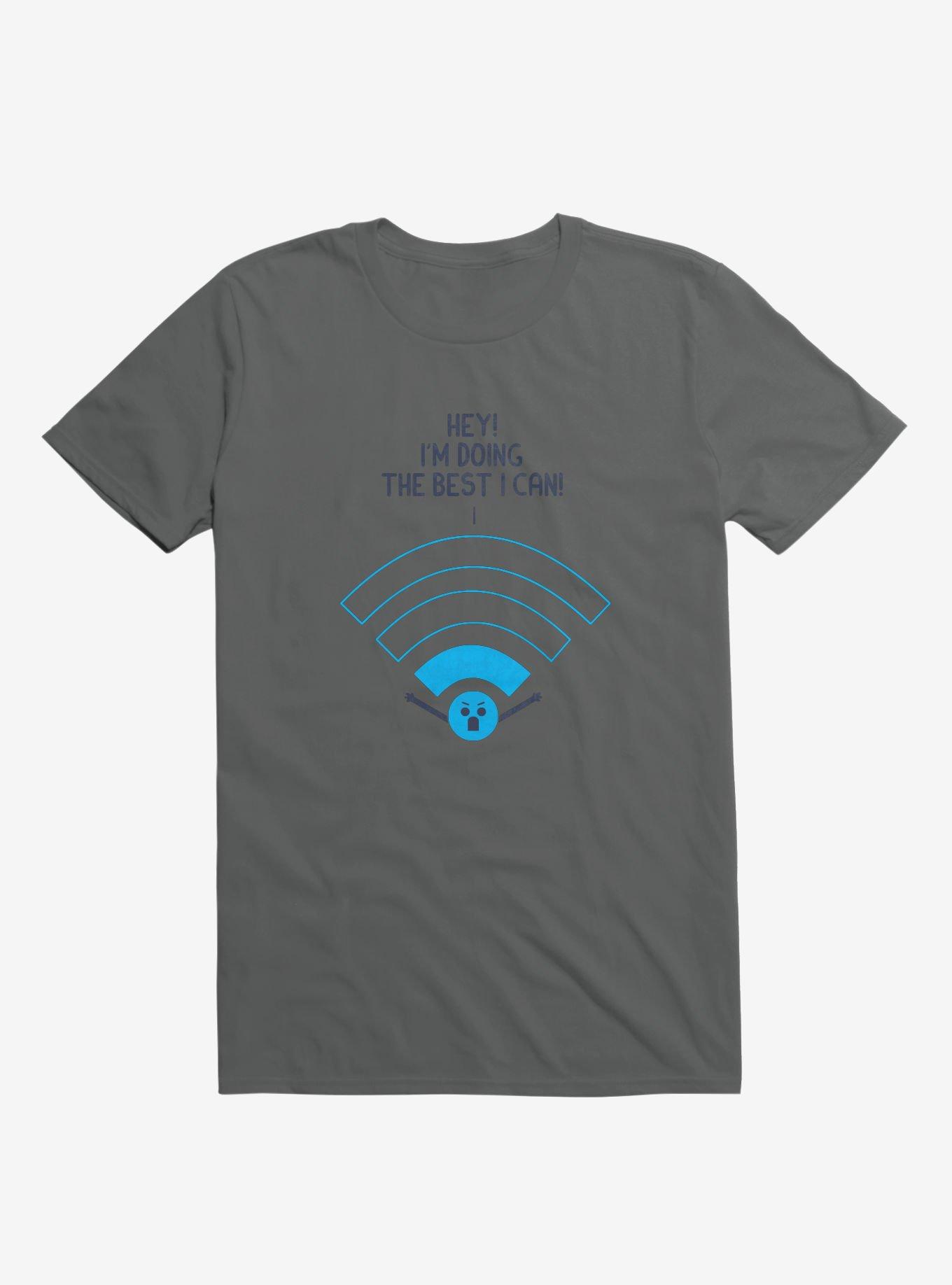 Angry Wi-Fi Hey! I'm Doing The Best I Can! Charcoal Grey T-Shirt, CHARCOAL, hi-res