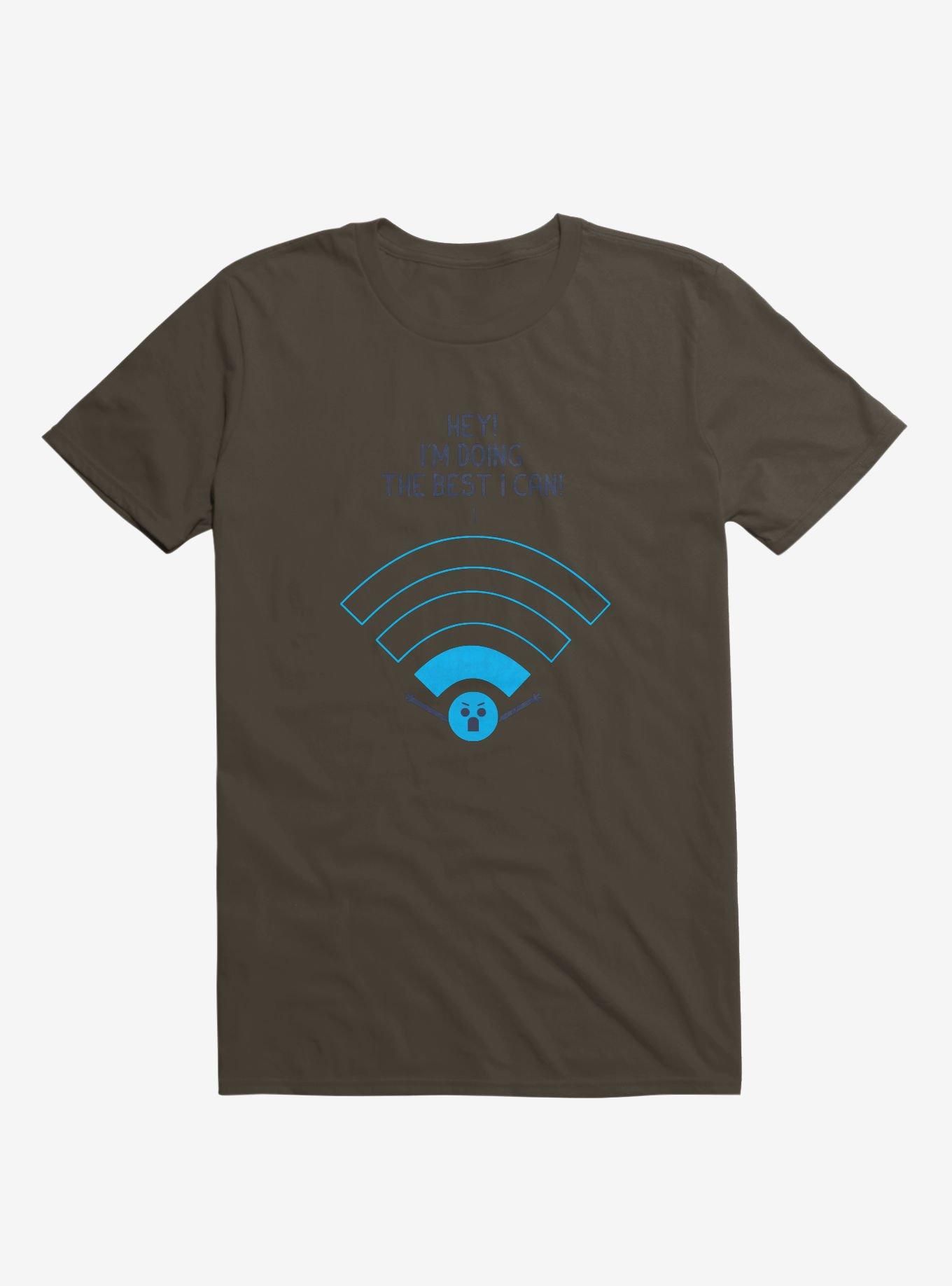 Angry Wi-Fi Hey! I'm Doing The Best I Can! Brown T-Shirt, BROWN, hi-res