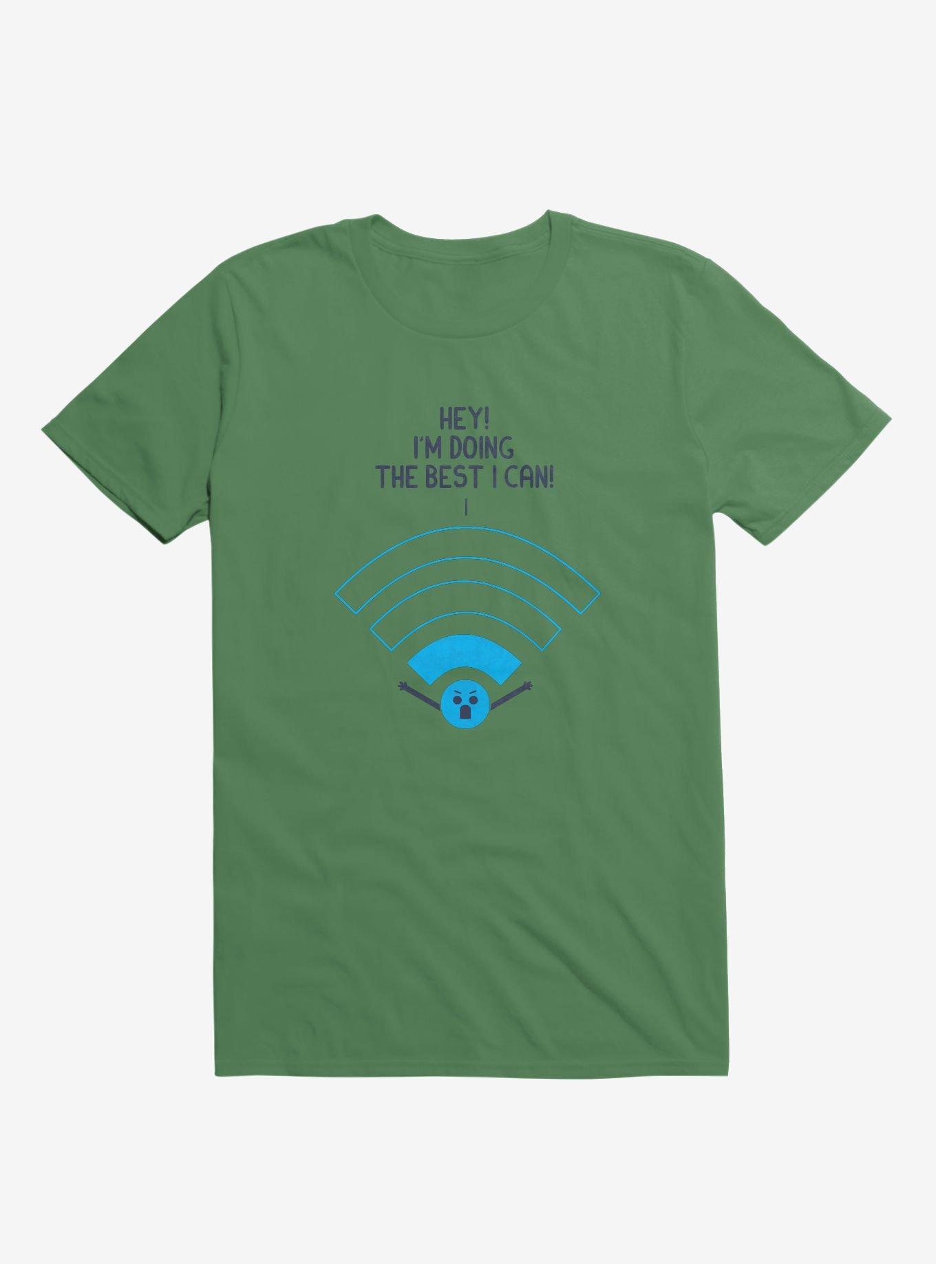 Angry Wi-Fi Hey! I'm Doing The Best I Can! Irish Green T-Shirt, , hi-res