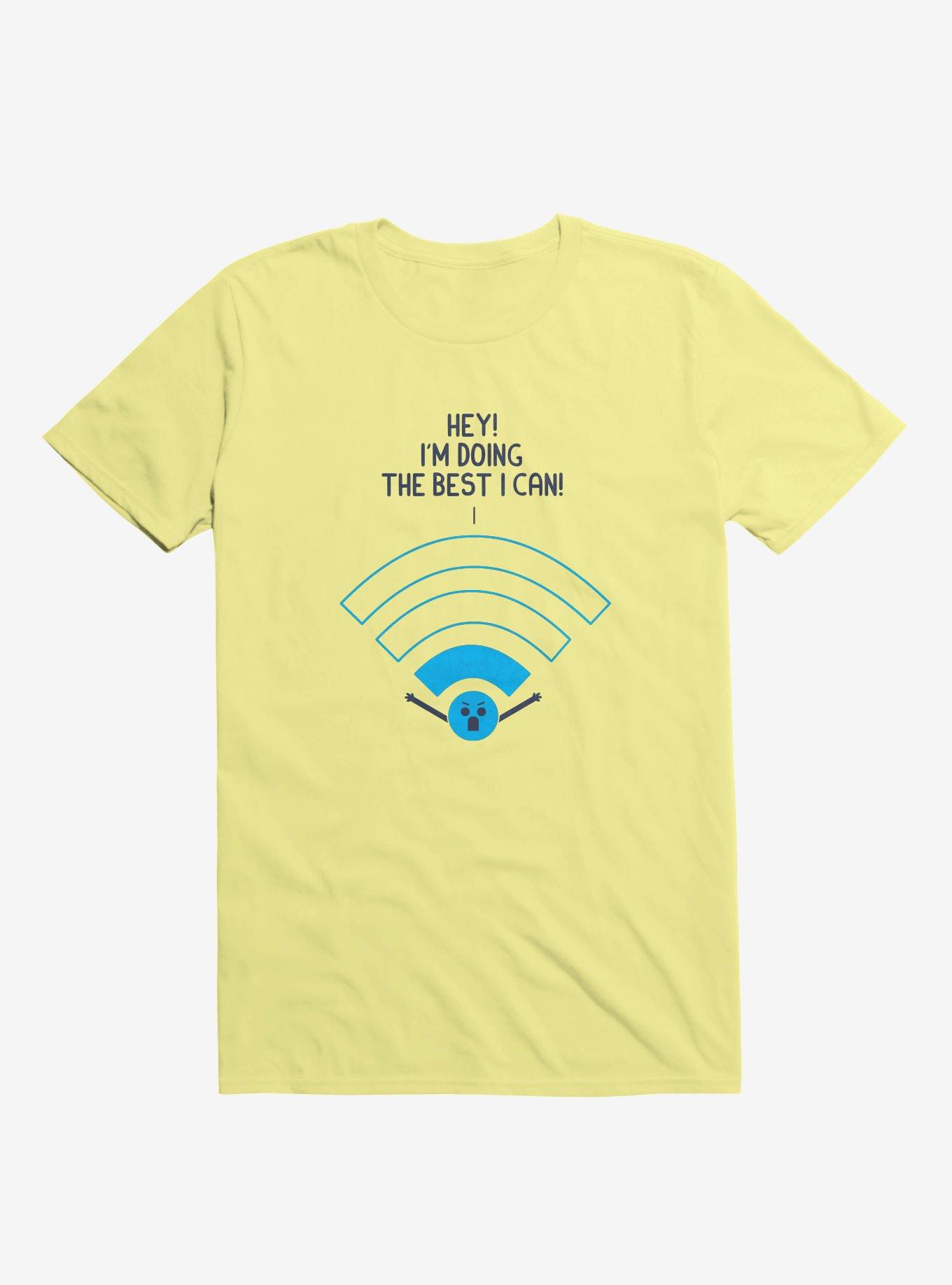 Angry Wi-Fi Hey! I'm Doing The Best I Can! Corn Silk Yellow T-Shirt, CORN SILK, hi-res