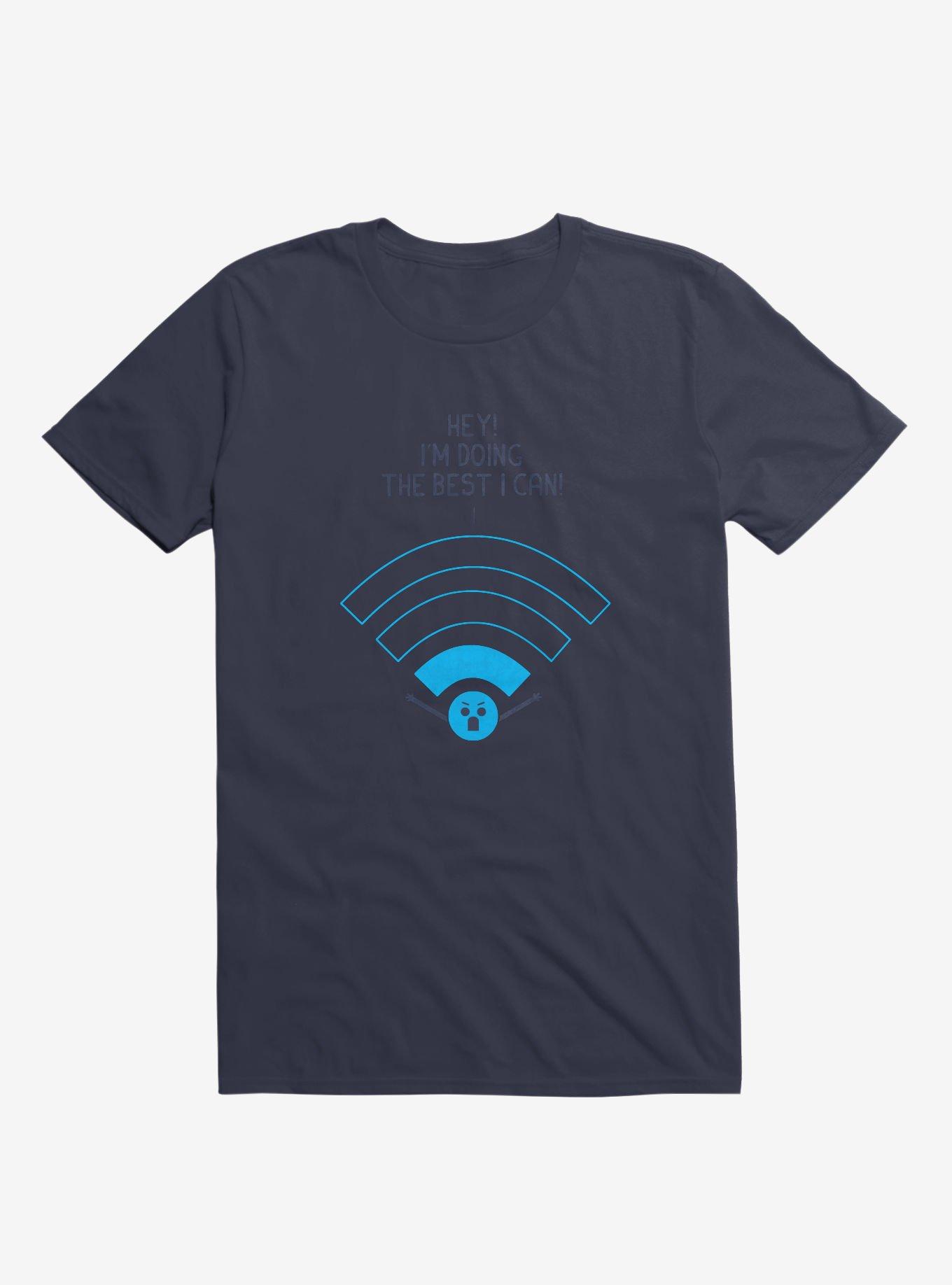Angry Wi-Fi Hey! I'm Doing The Best I Can! Navy Blue T-Shirt, NAVY, hi-res