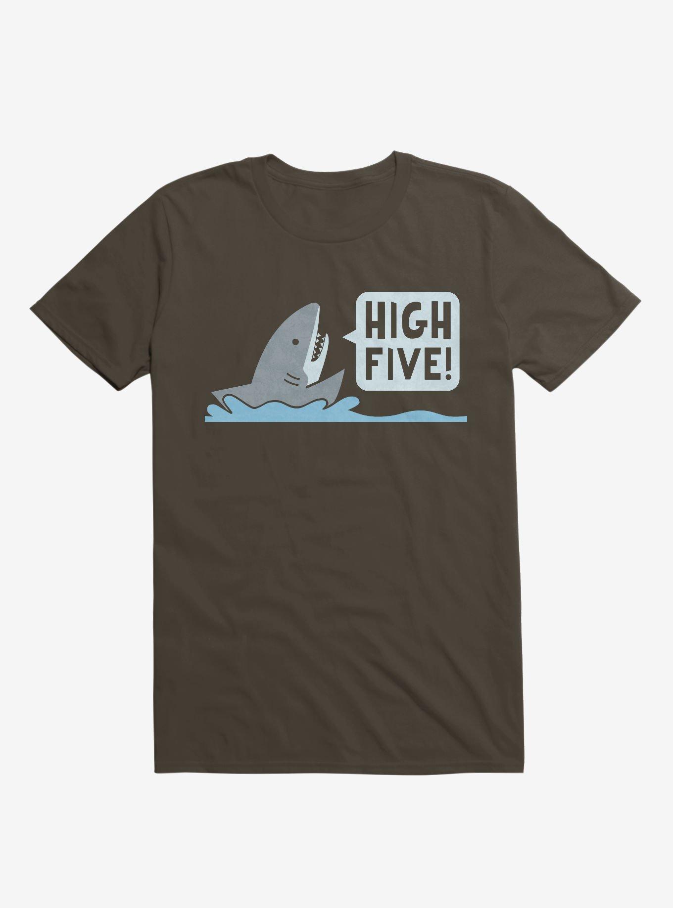 Shark High Five Brown T-Shirt, , hi-res