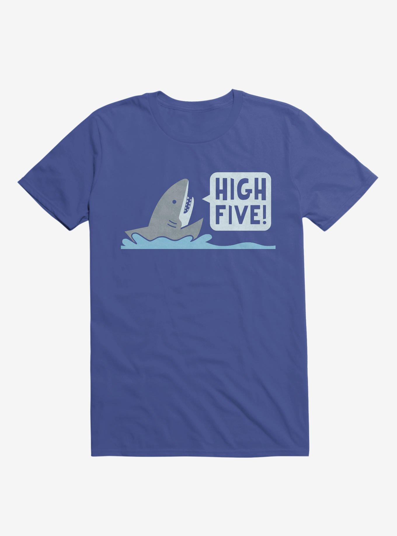 Shark High Five Royal Blue T-Shirt, ROYAL, hi-res