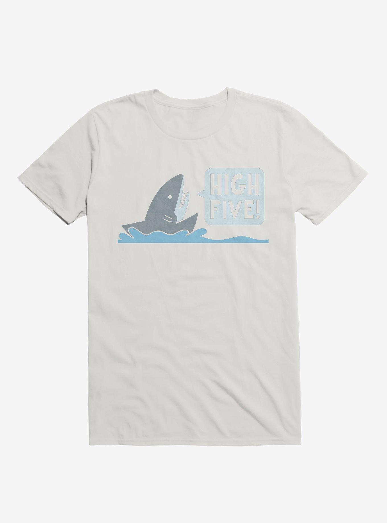 Shark High Five White T-Shirt, WHITE, hi-res