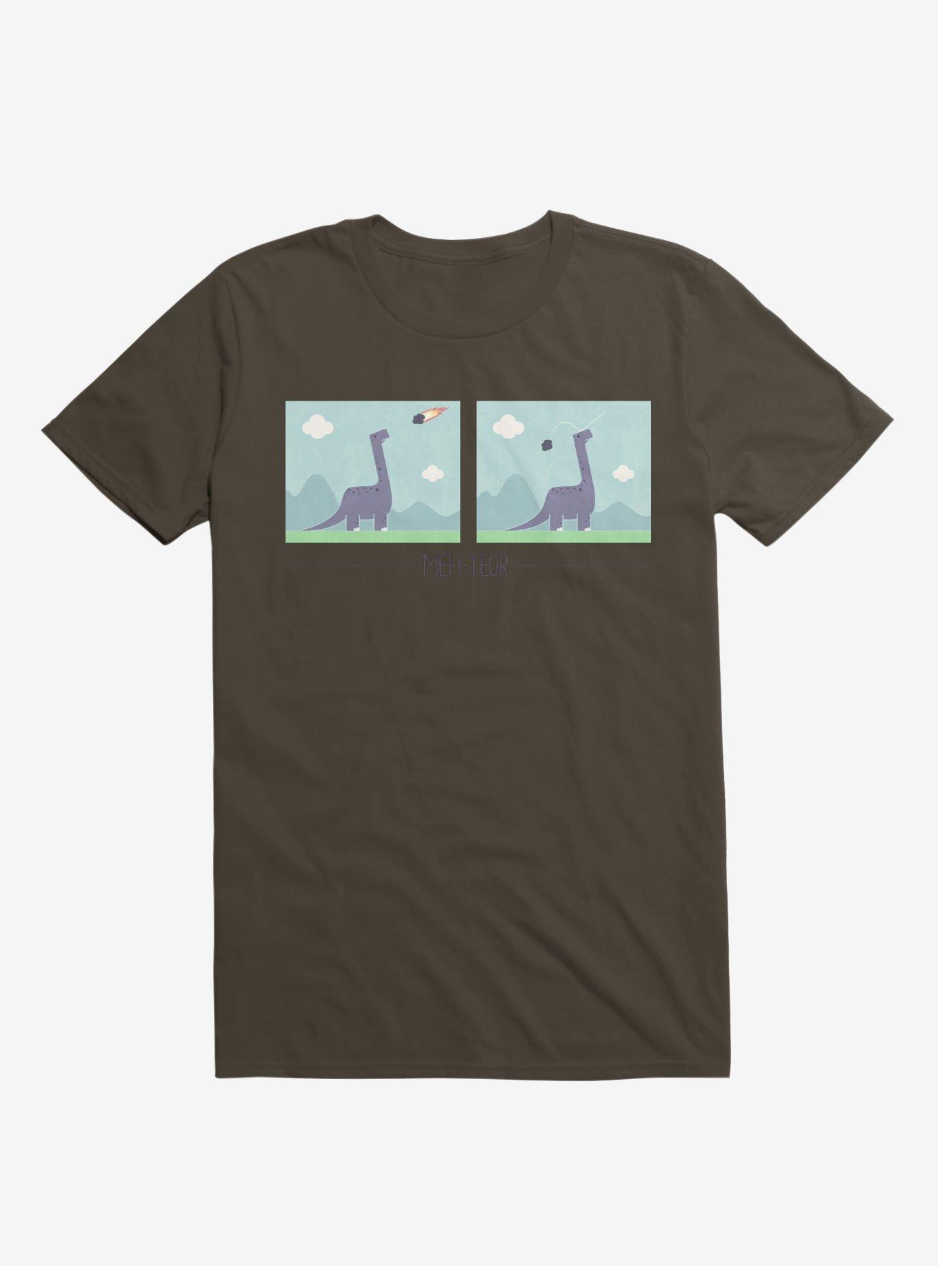Dinosaur Meh-Teor Brown T-Shirt, , hi-res