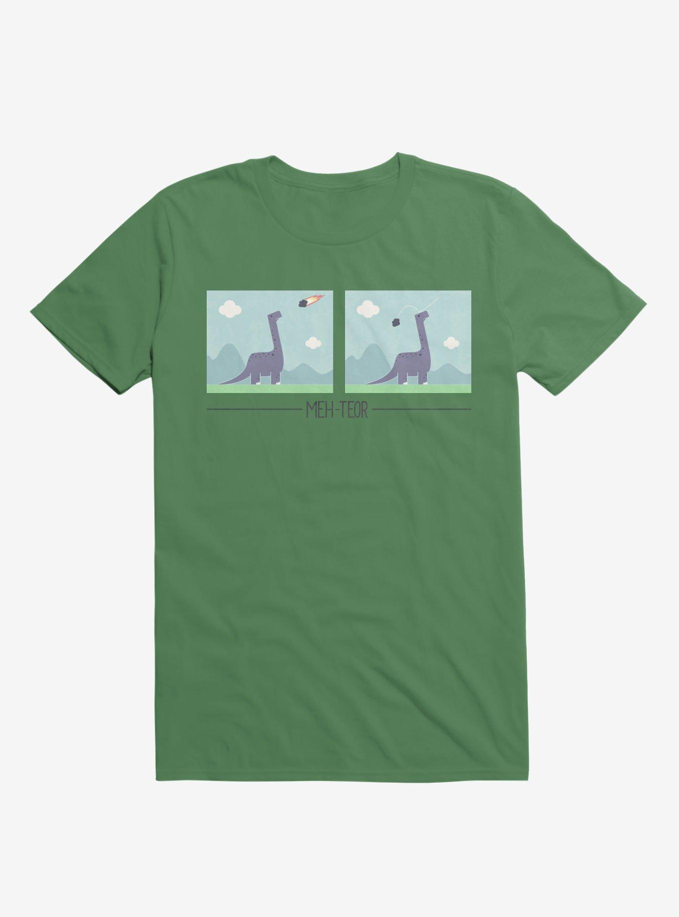 Dinosaur Meh-Teor Irish Green T-Shirt, , hi-res