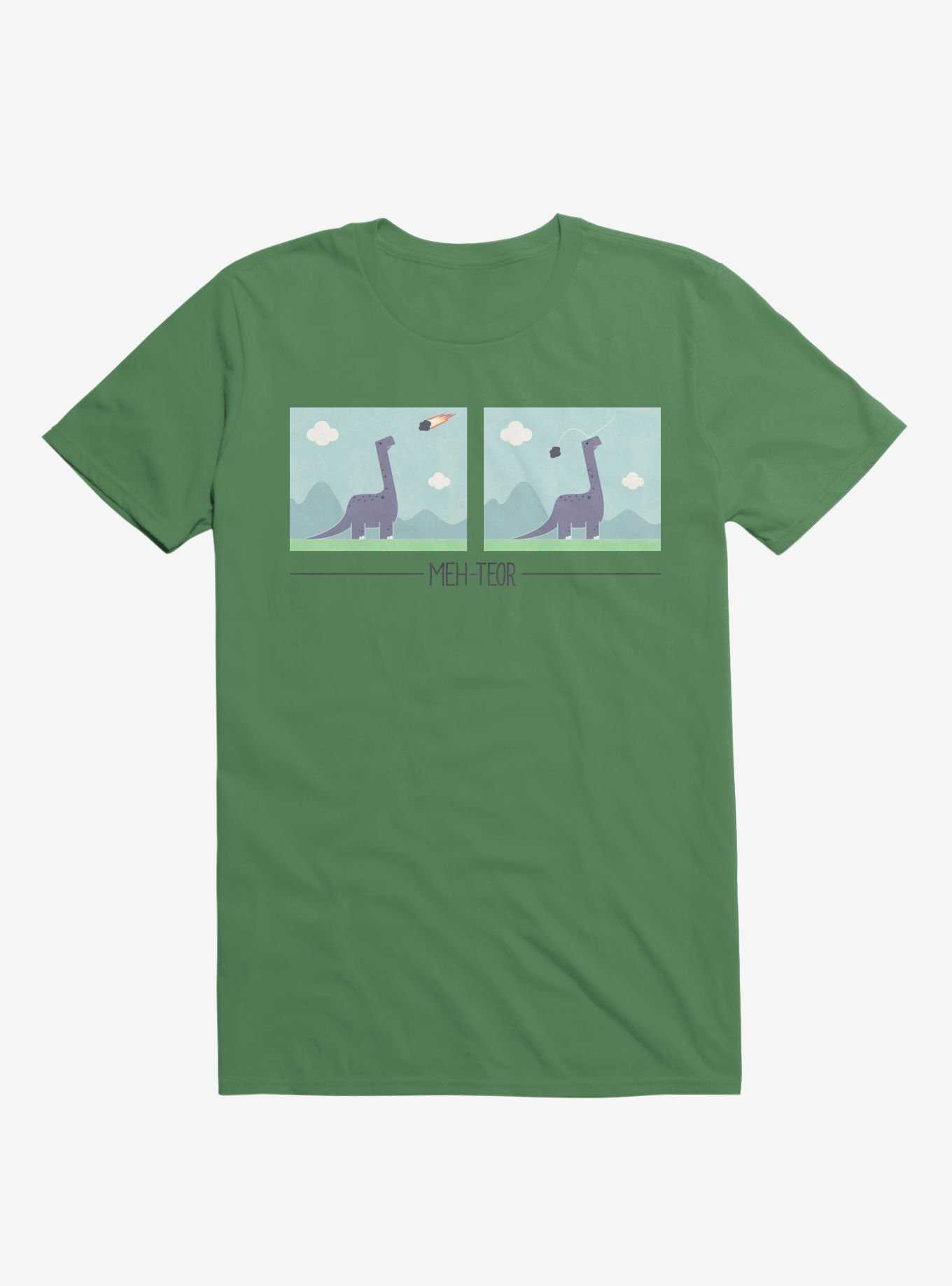 Dinosaur Meh-Teor Irish Green T-Shirt, , hi-res