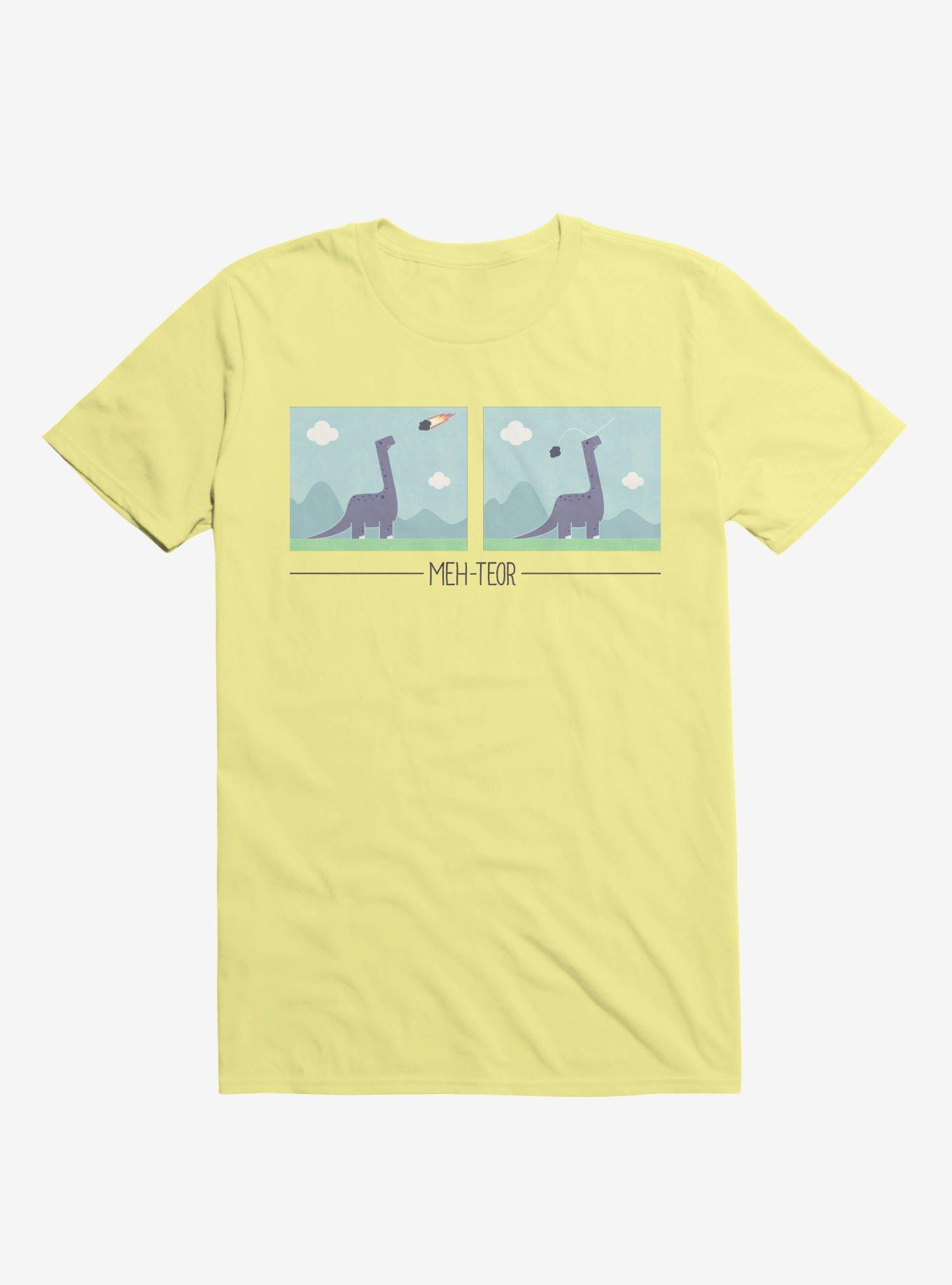 Dinosaur Meh-Teor Corn Silk Yellow T-Shirt, , hi-res