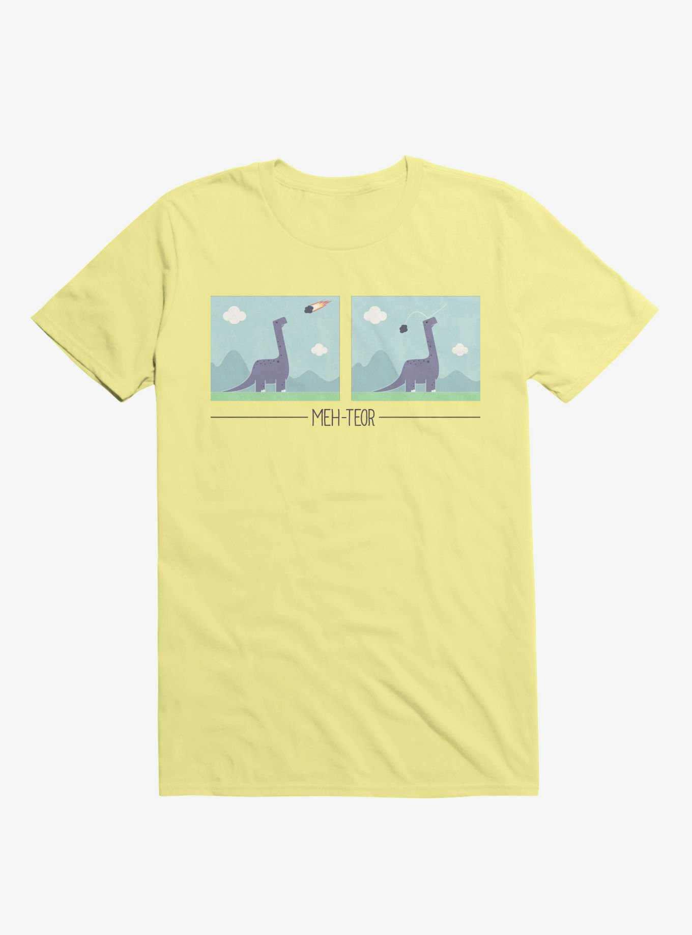 Dinosaur Meh-Teor Corn Silk Yellow T-Shirt, , hi-res
