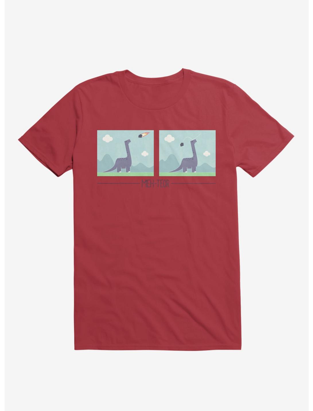 Dinosaur Meh-Teor Red T-Shirt, RED, hi-res