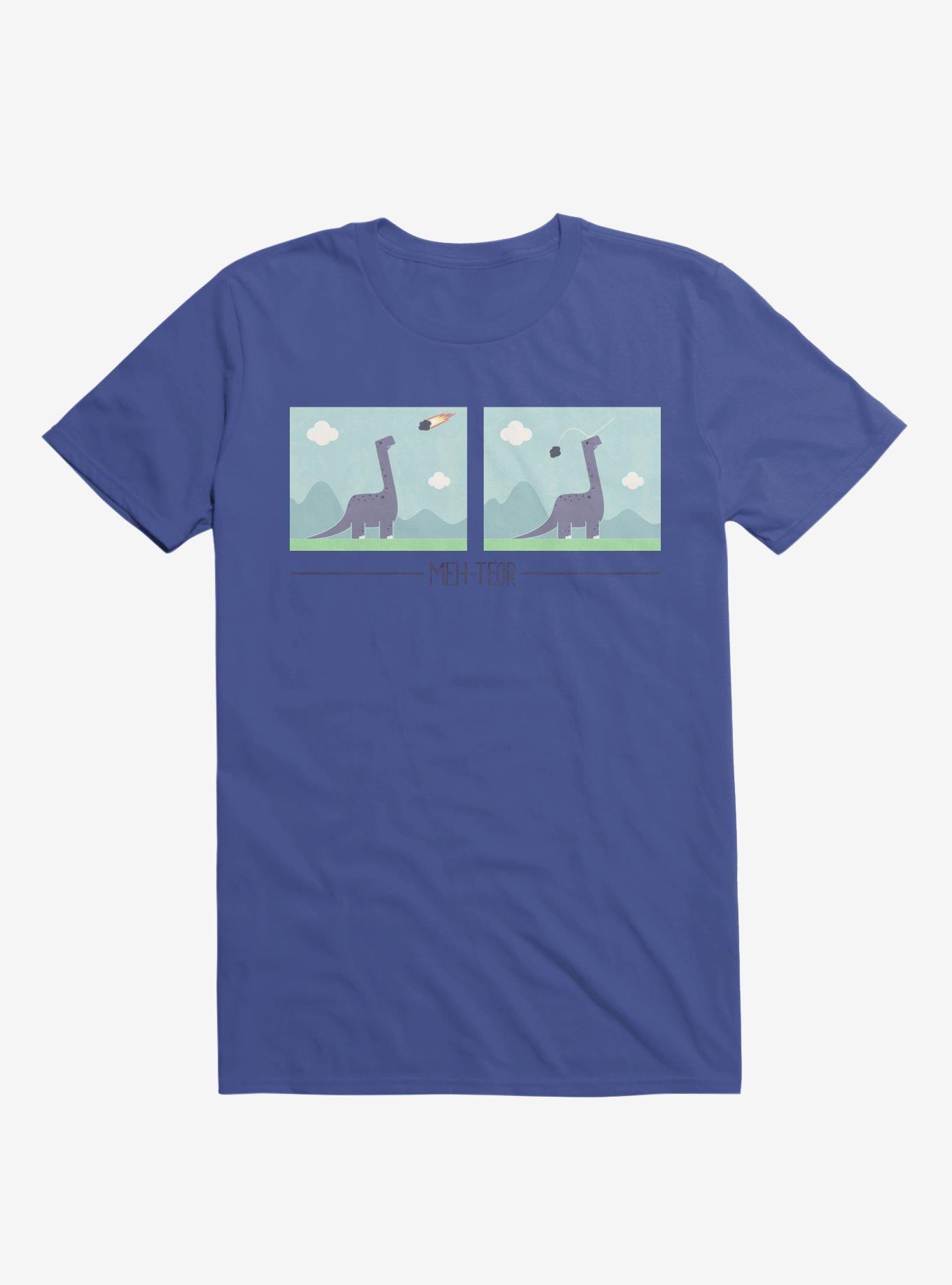 Dinosaur Meh-Teor Royal Blue T-Shirt, ROYAL, hi-res