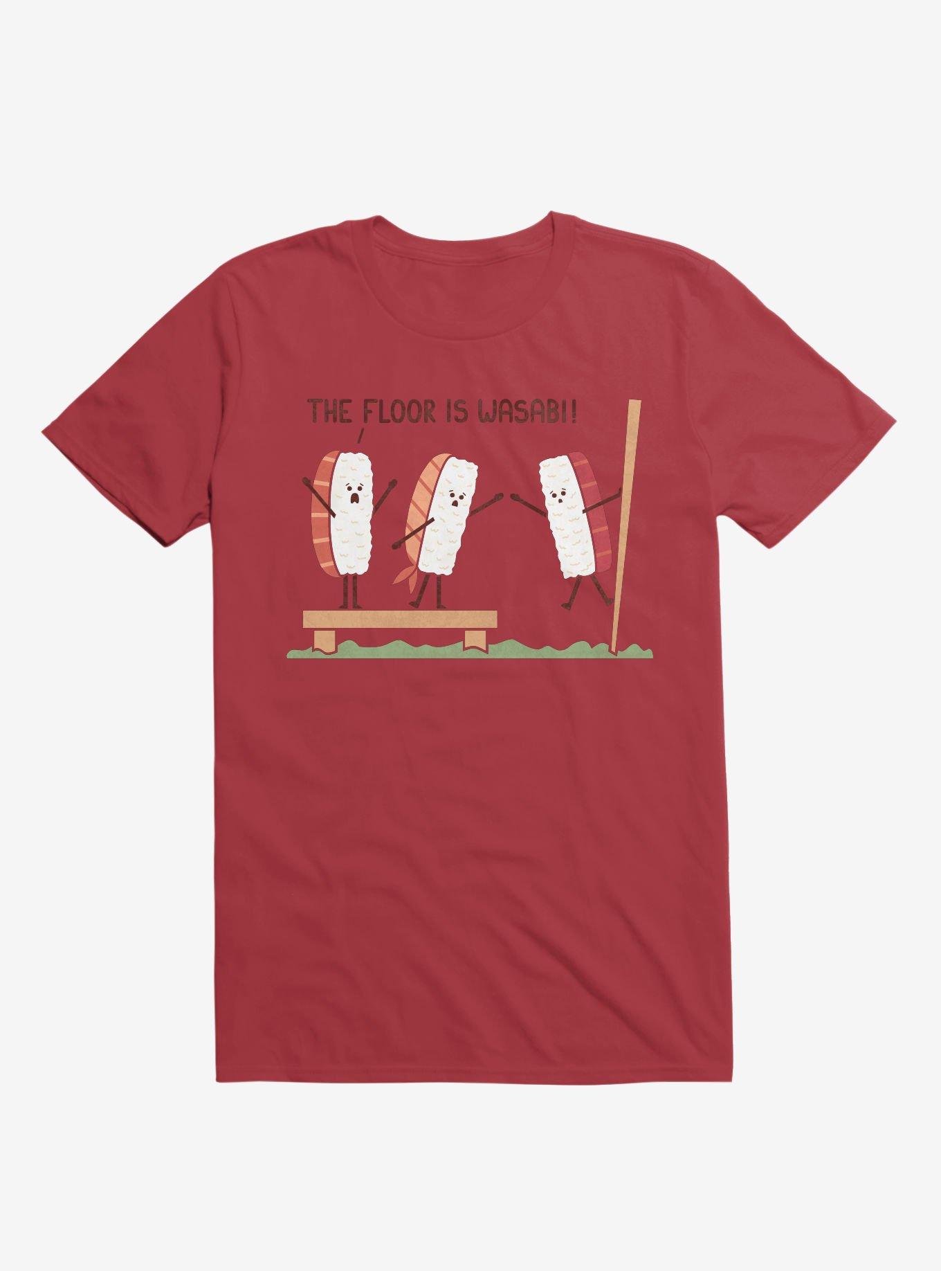 Sushi The Floor Is Wasabi Red T-Shirt, RED, hi-res